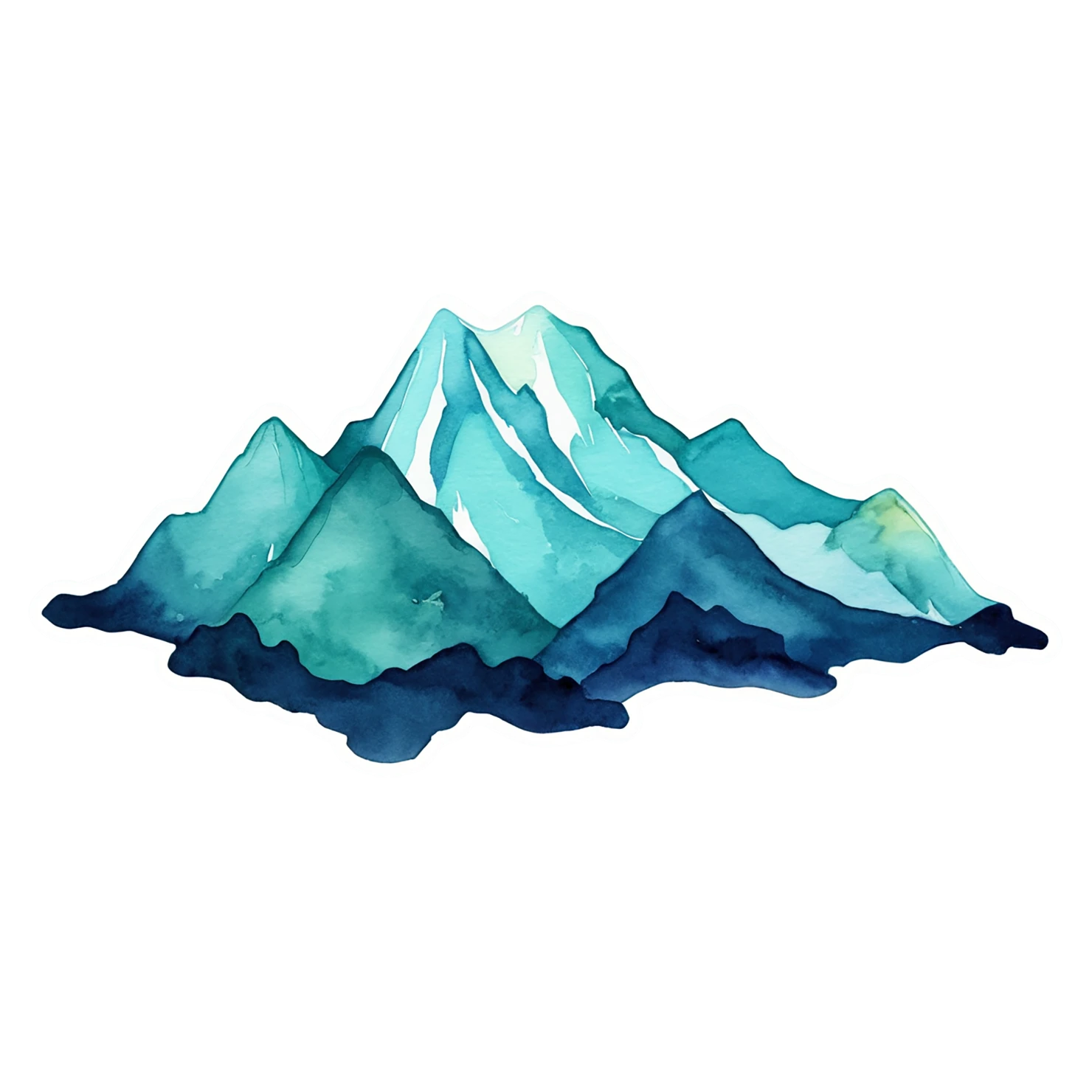 Mountain watercolor sticker isolated on transparent background #19745