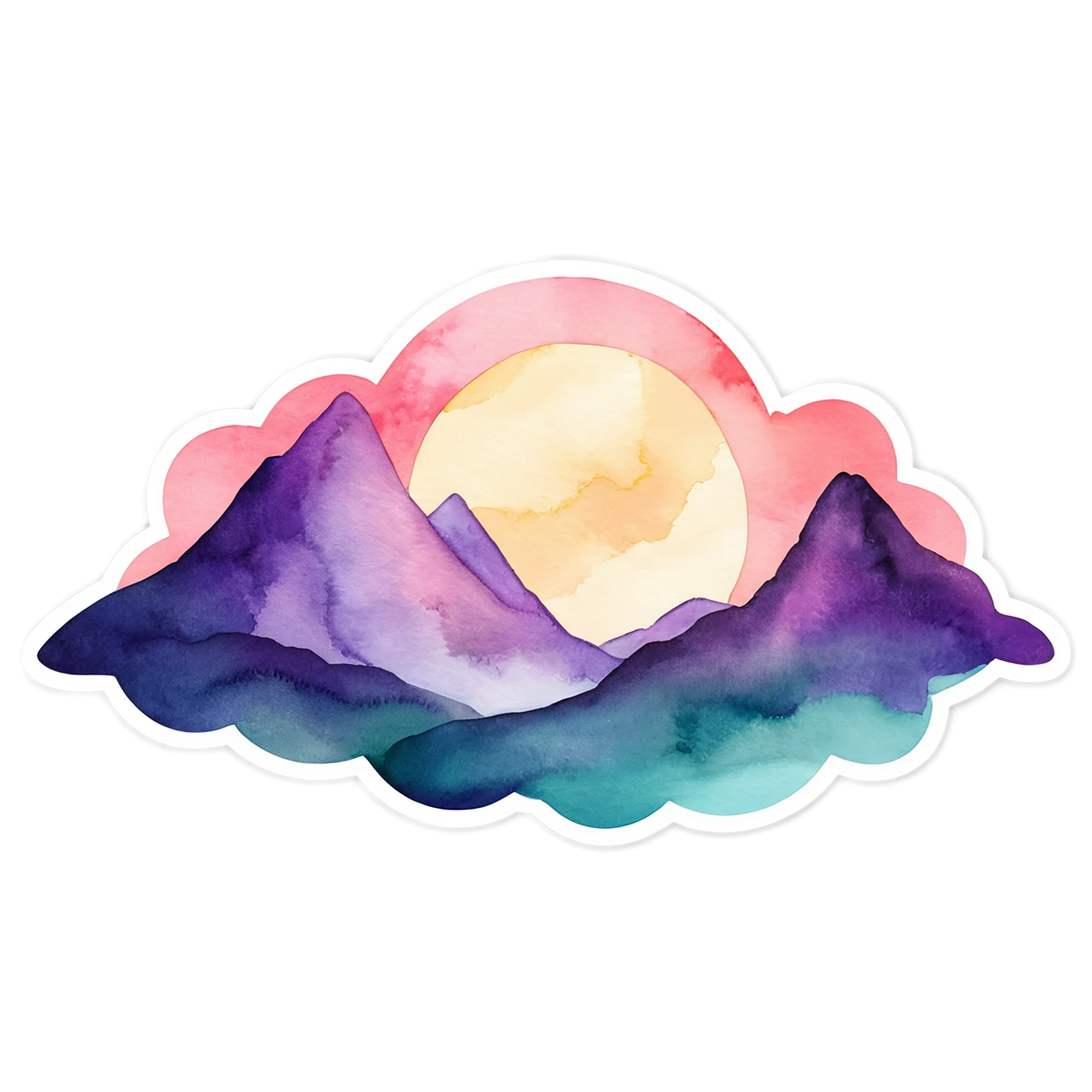 Mountain watercolor sticker isolated on transparent background #19746
