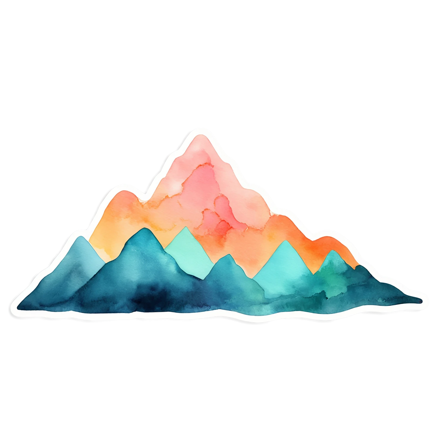 Mountain watercolor sticker isolated on transparent background #19750