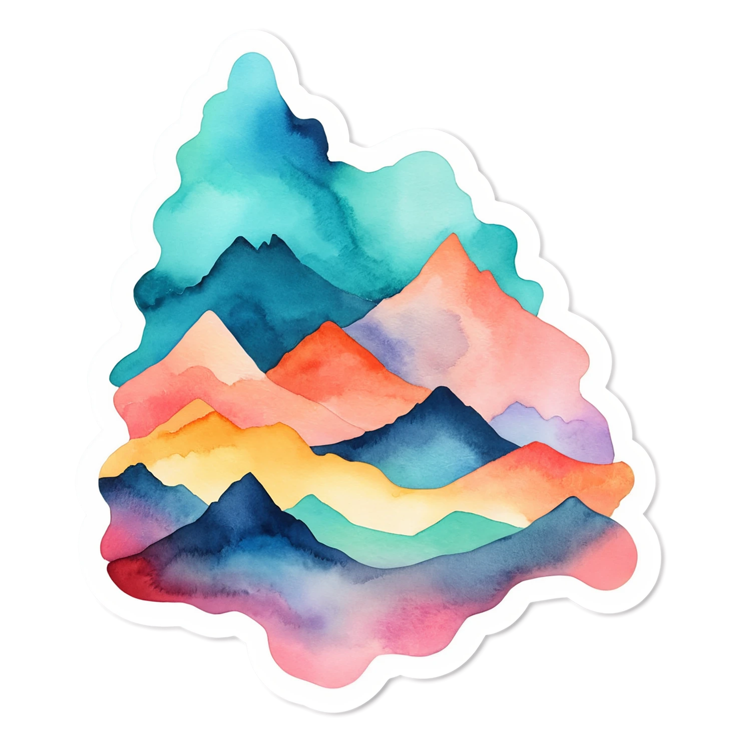Mountain watercolor sticker isolated on transparent background #19752
