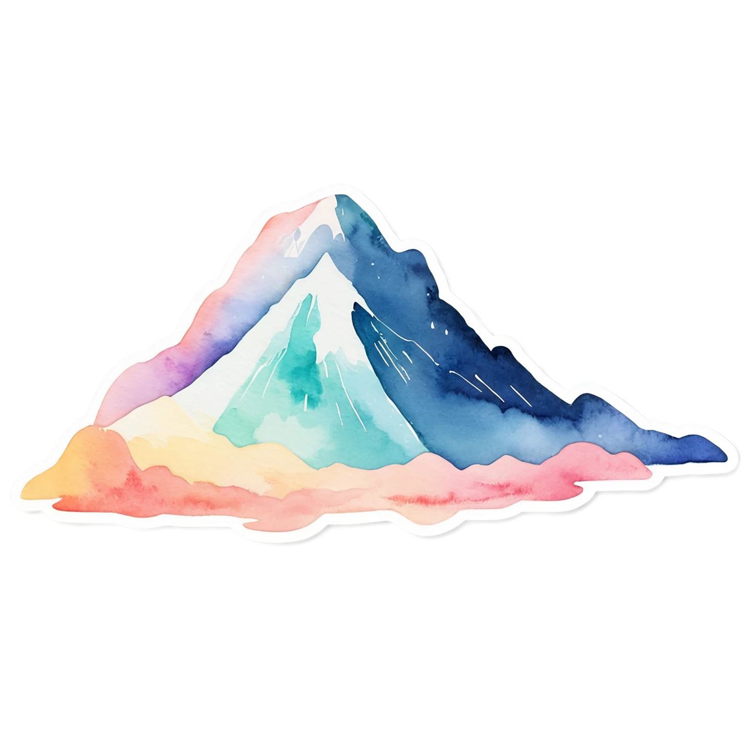 Mountain watercolor sticker isolated on transparent background #19758