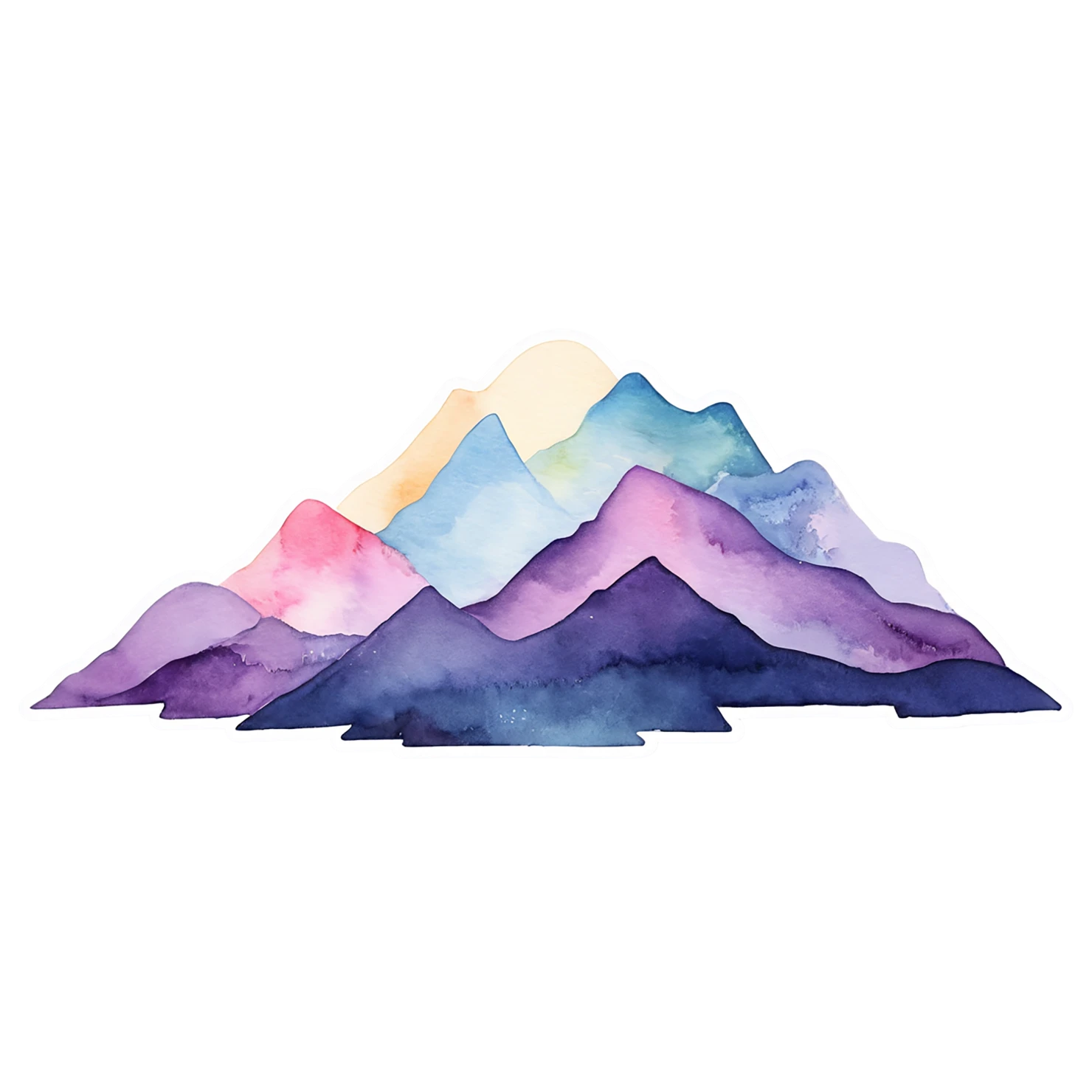 Mountain watercolor sticker isolated on transparent background #19760