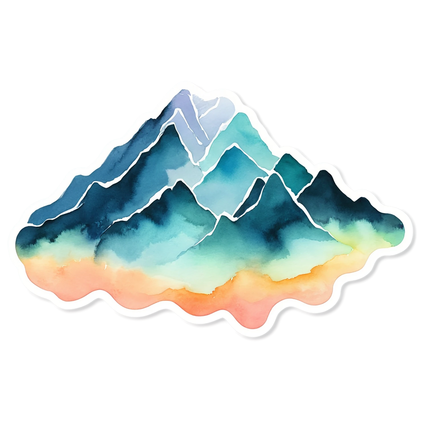 Mountain watercolor sticker isolated on transparent background #19761