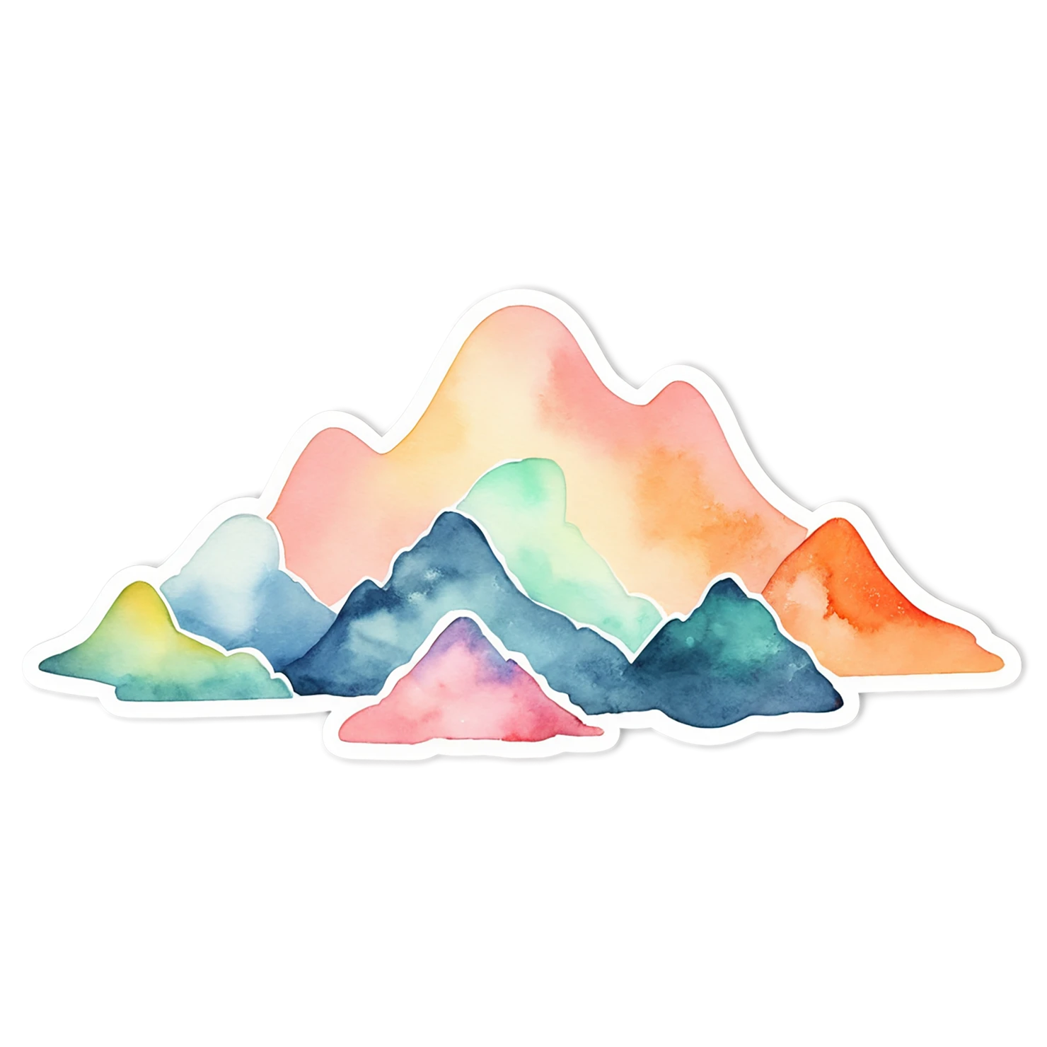 Mountain watercolor sticker isolated on transparent background #19766