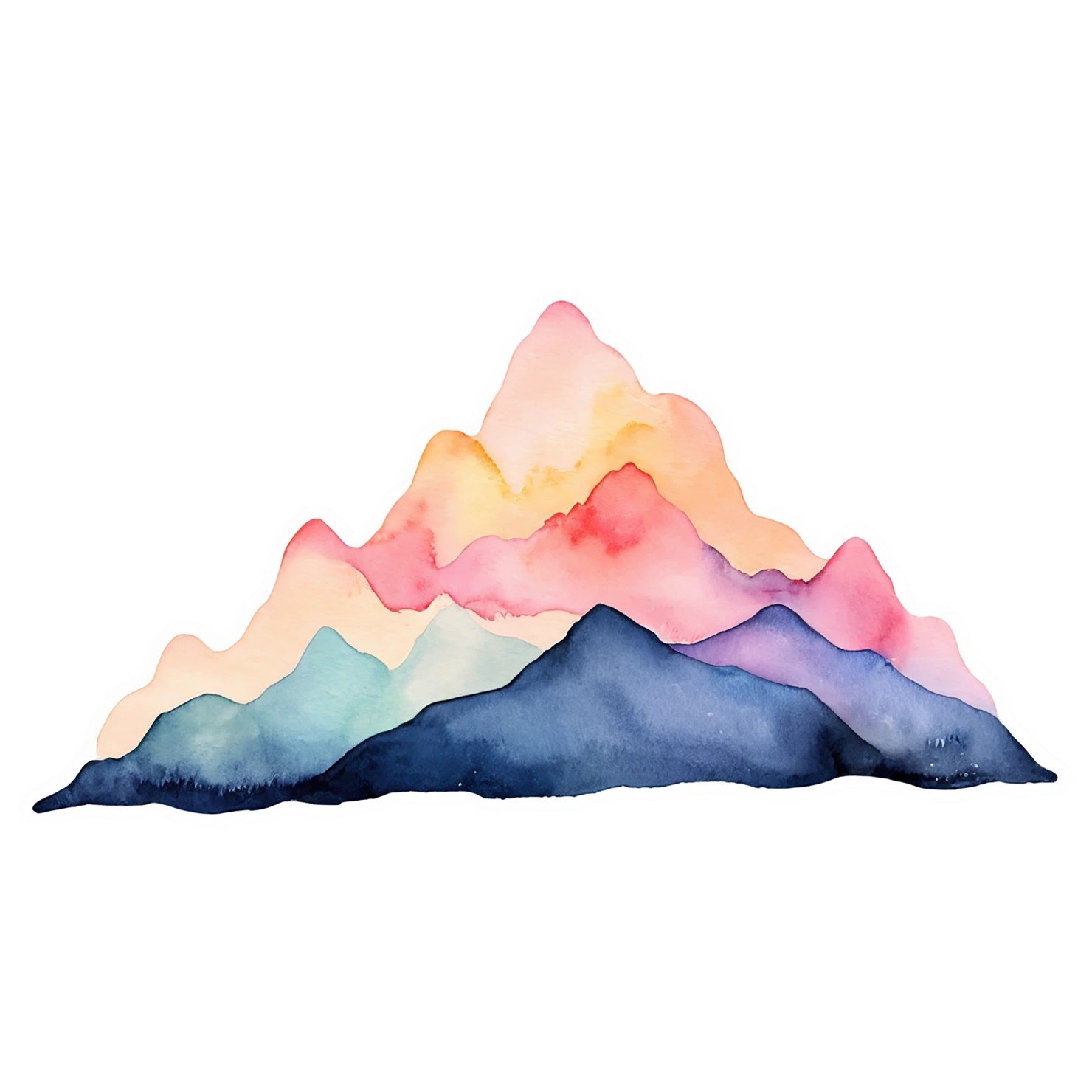 Mountain watercolor sticker isolated on transparent background #19769