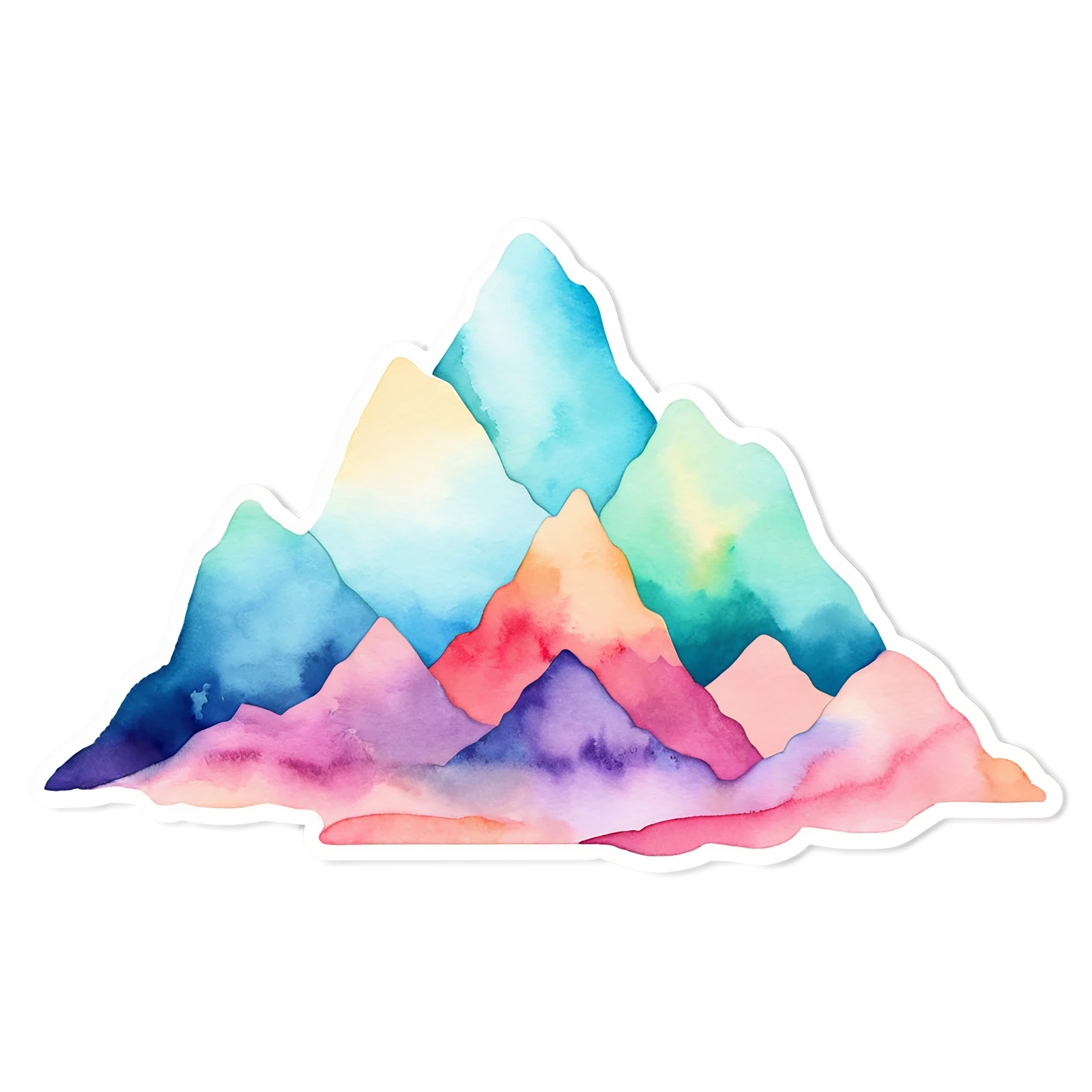 Mountain watercolor sticker isolated on transparent background #19772