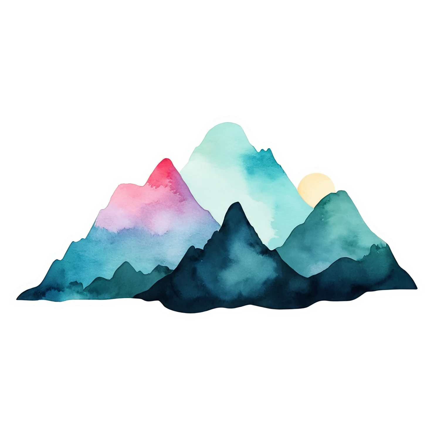 Mountain watercolor sticker isolated on transparent background #19776
