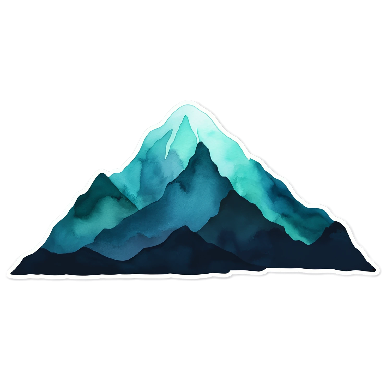 Mountain watercolor sticker isolated on transparent background #19778