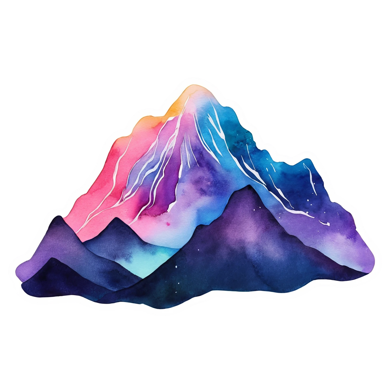 Mountain watercolor sticker isolated on transparent background #19782