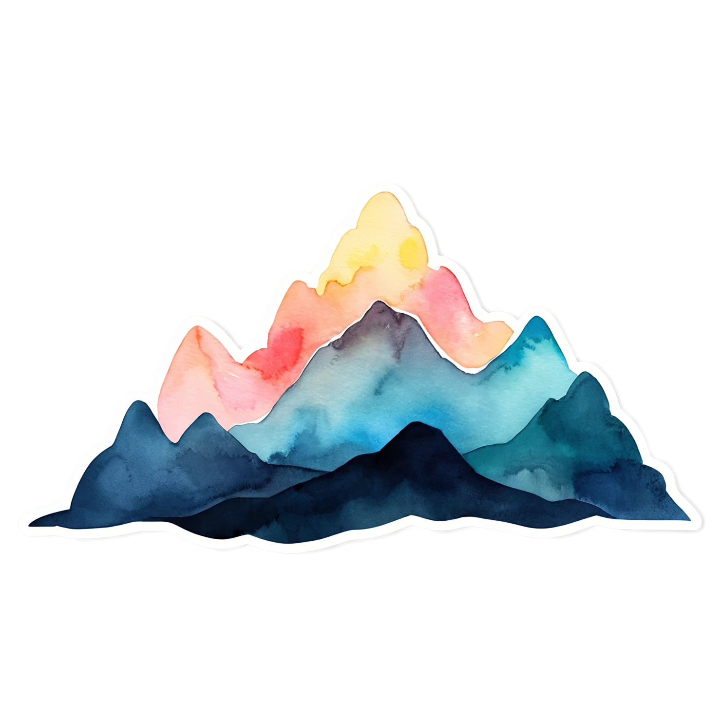 Mountain watercolor sticker isolated on transparent background #19786