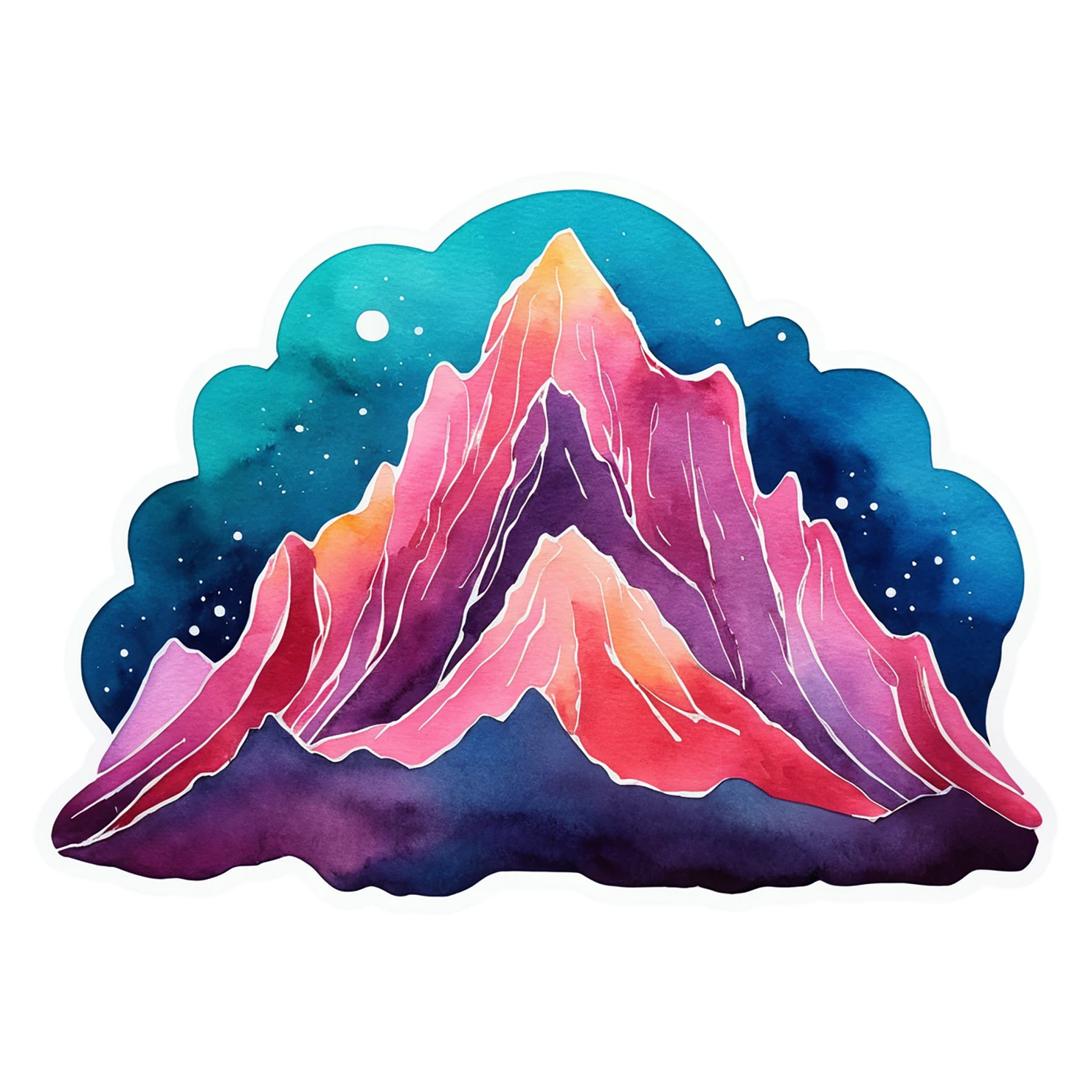Mountain watercolor sticker isolated on transparent background #19794