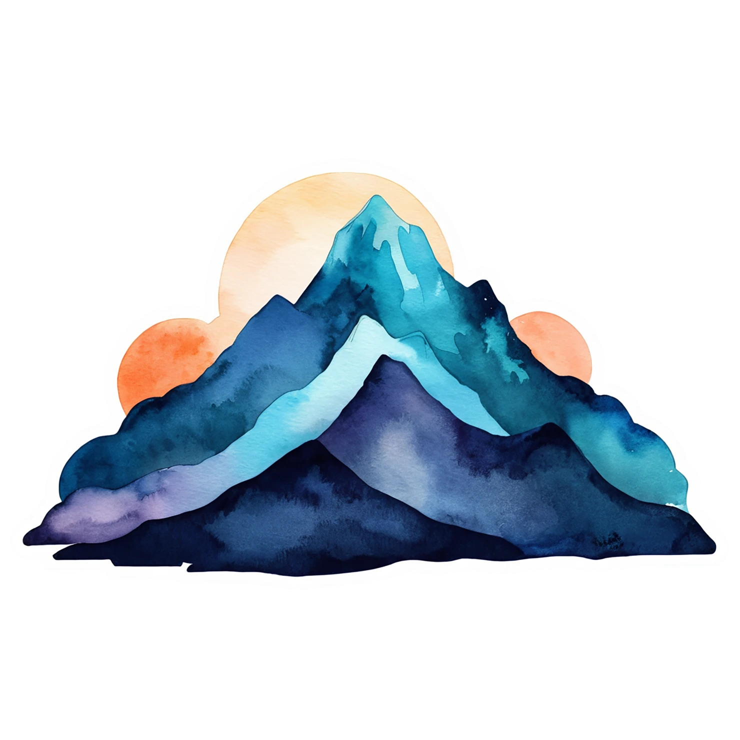 Mountain watercolor sticker isolated on transparent background #19799