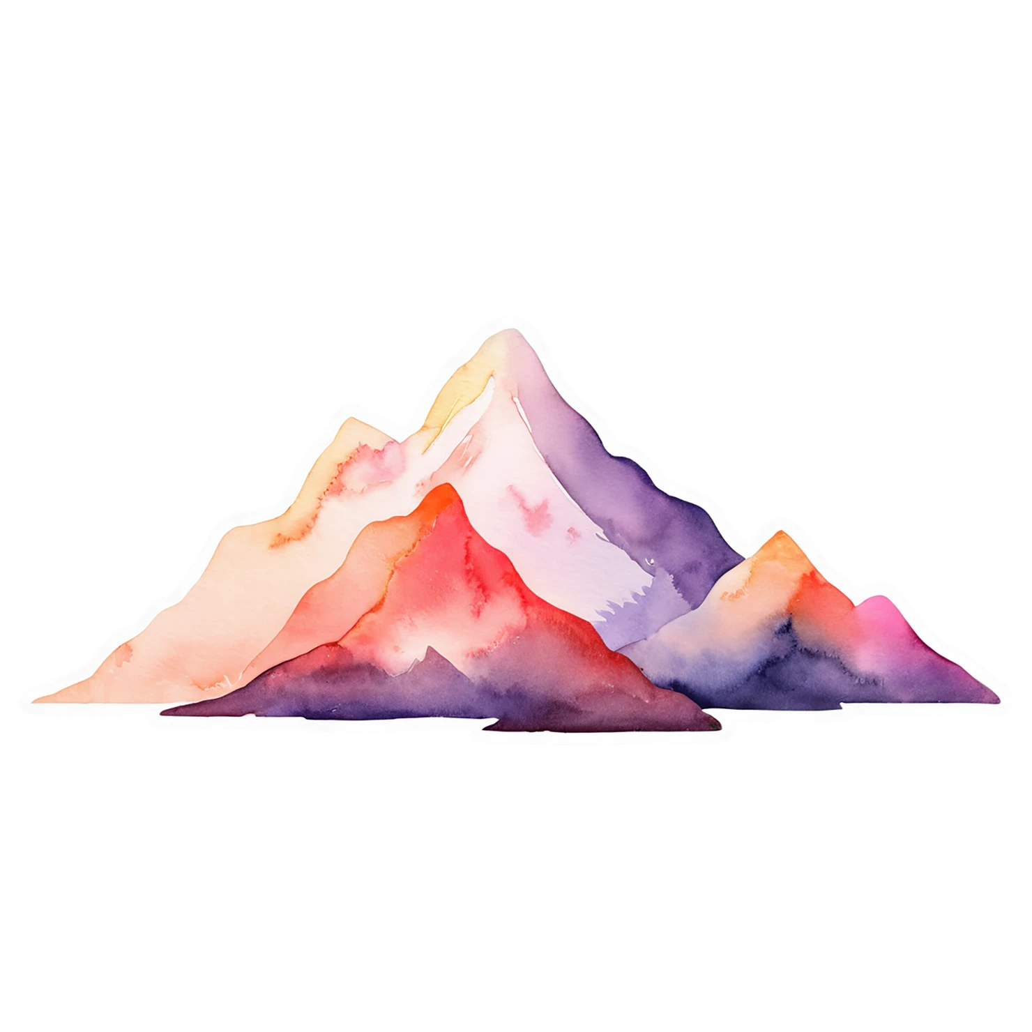 Mountain watercolor sticker isolated on transparent background #19806
