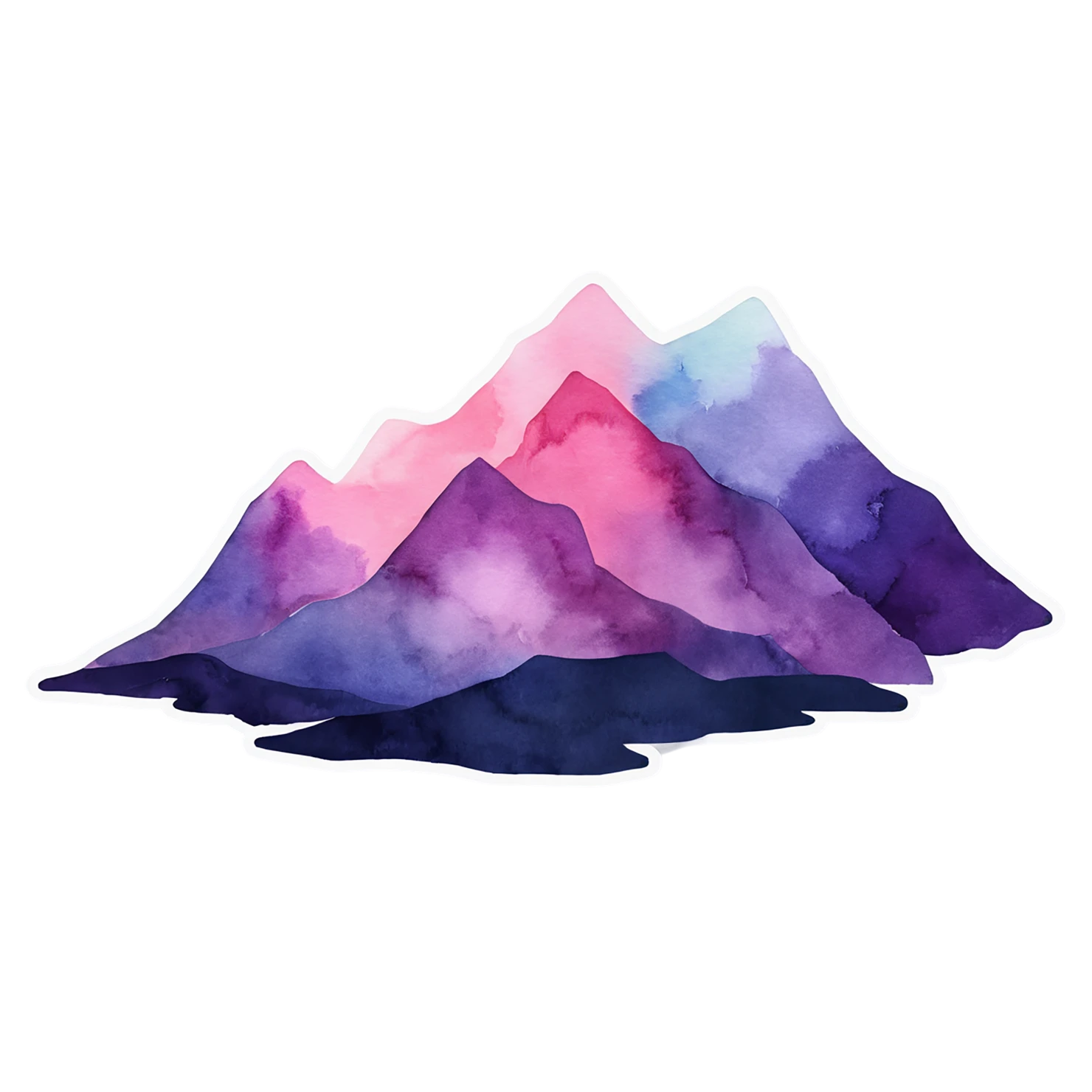 Mountain watercolor sticker isolated on transparent background #19808