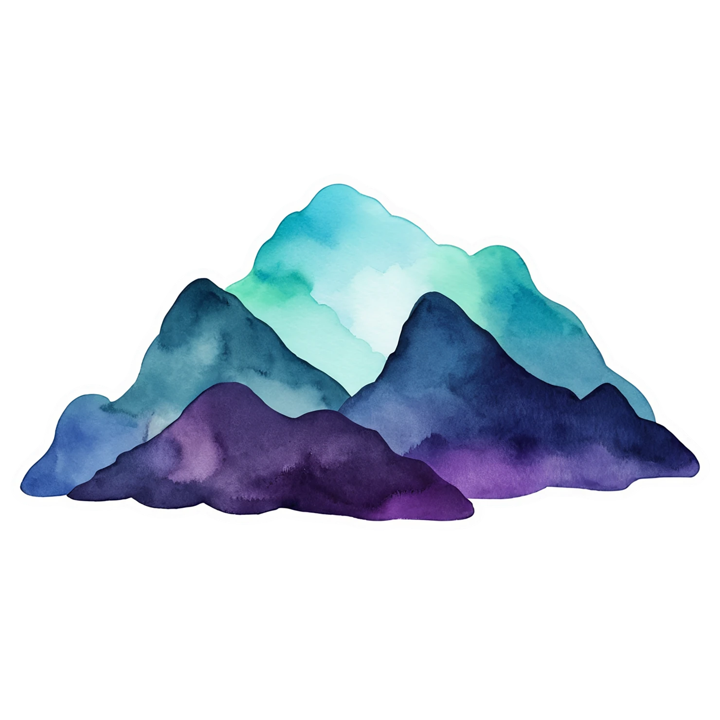 Mountain watercolor sticker isolated on transparent background #19811