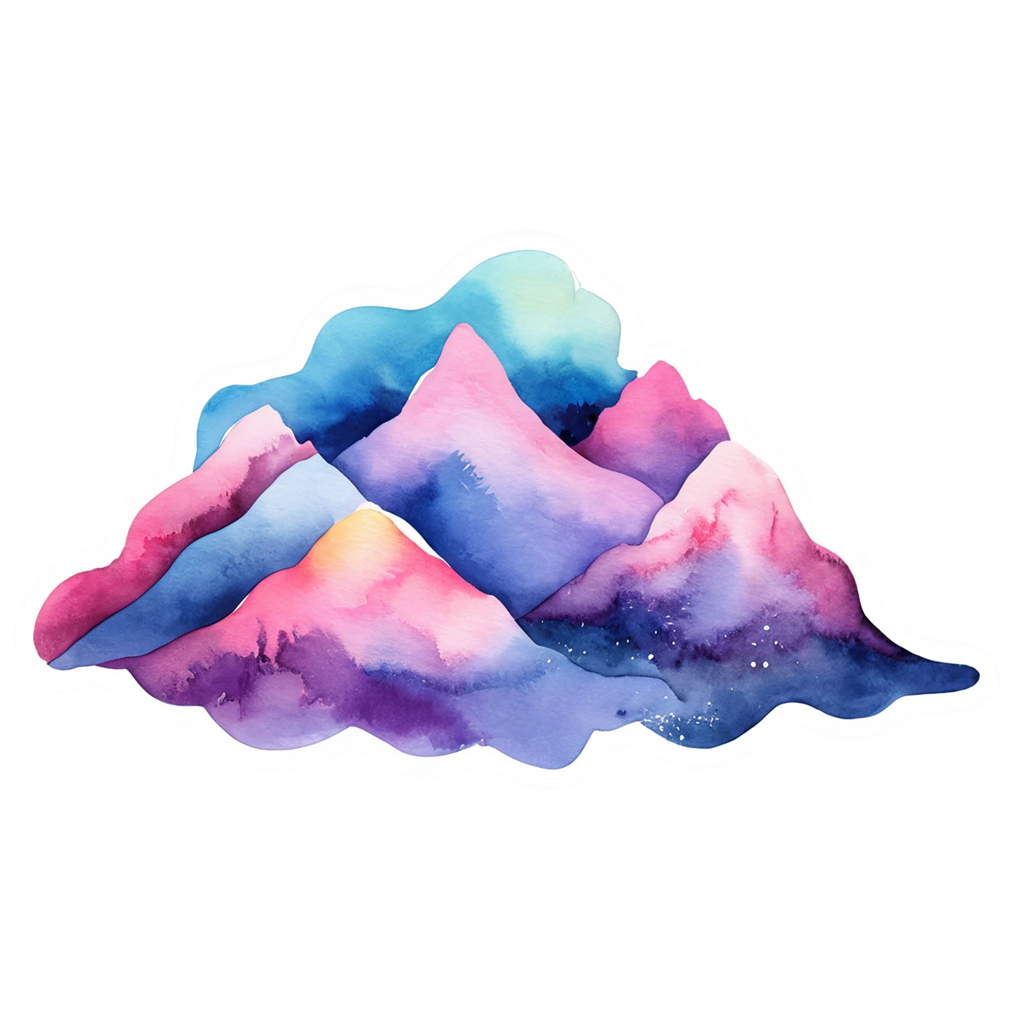 Mountain watercolor sticker isolated on transparent background #19817