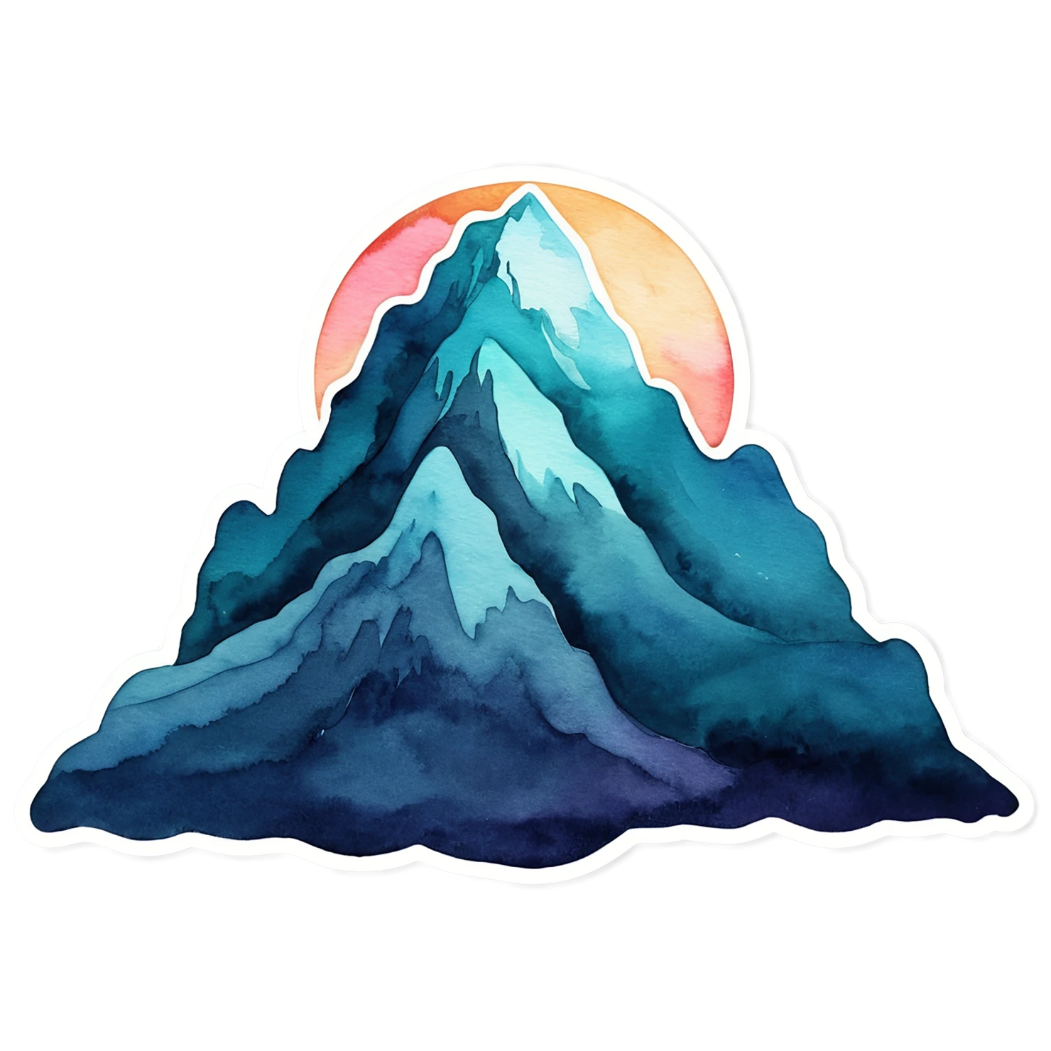 Mountain watercolor sticker isolated on transparent background #19818