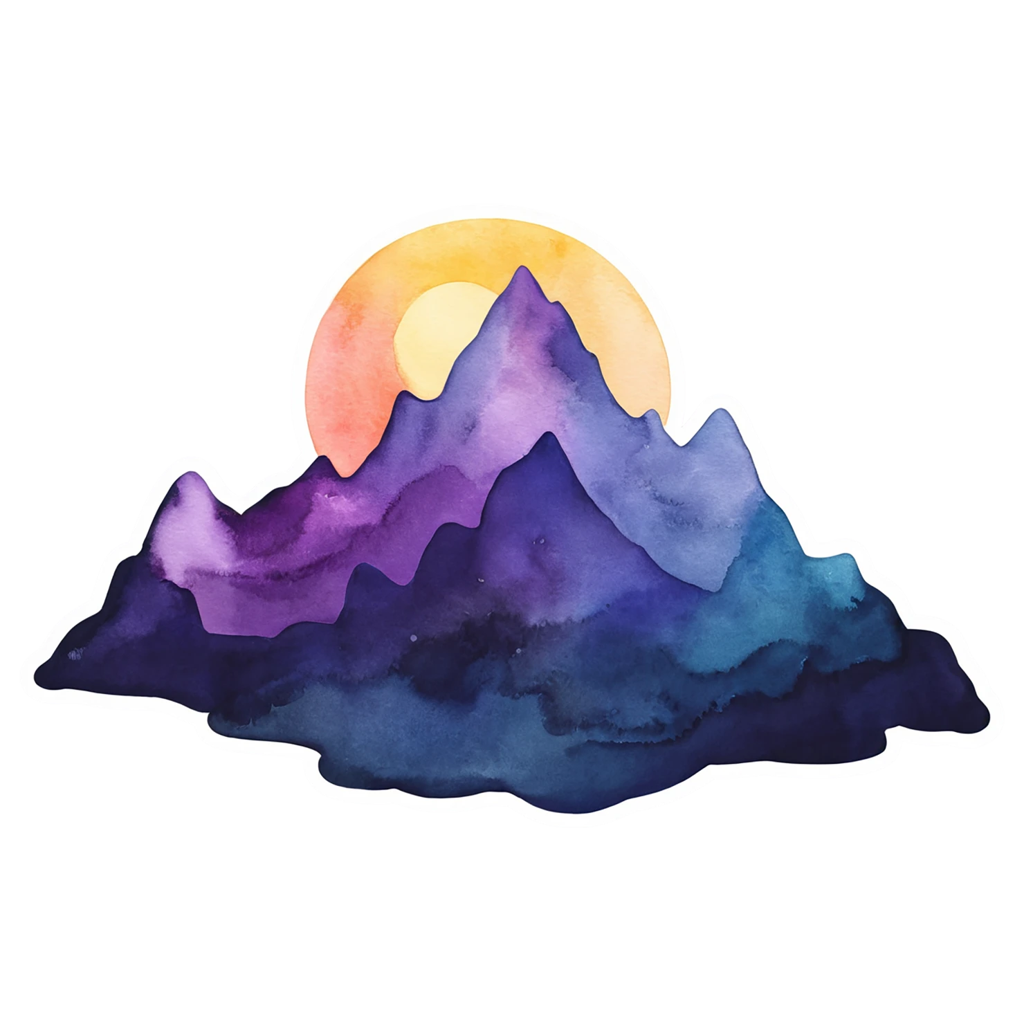 Mountain watercolor sticker isolated on transparent background #19829