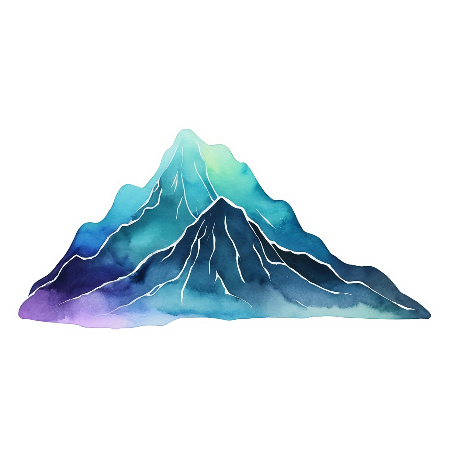 Mountain watercolor sticker isolated on transparent background #19830