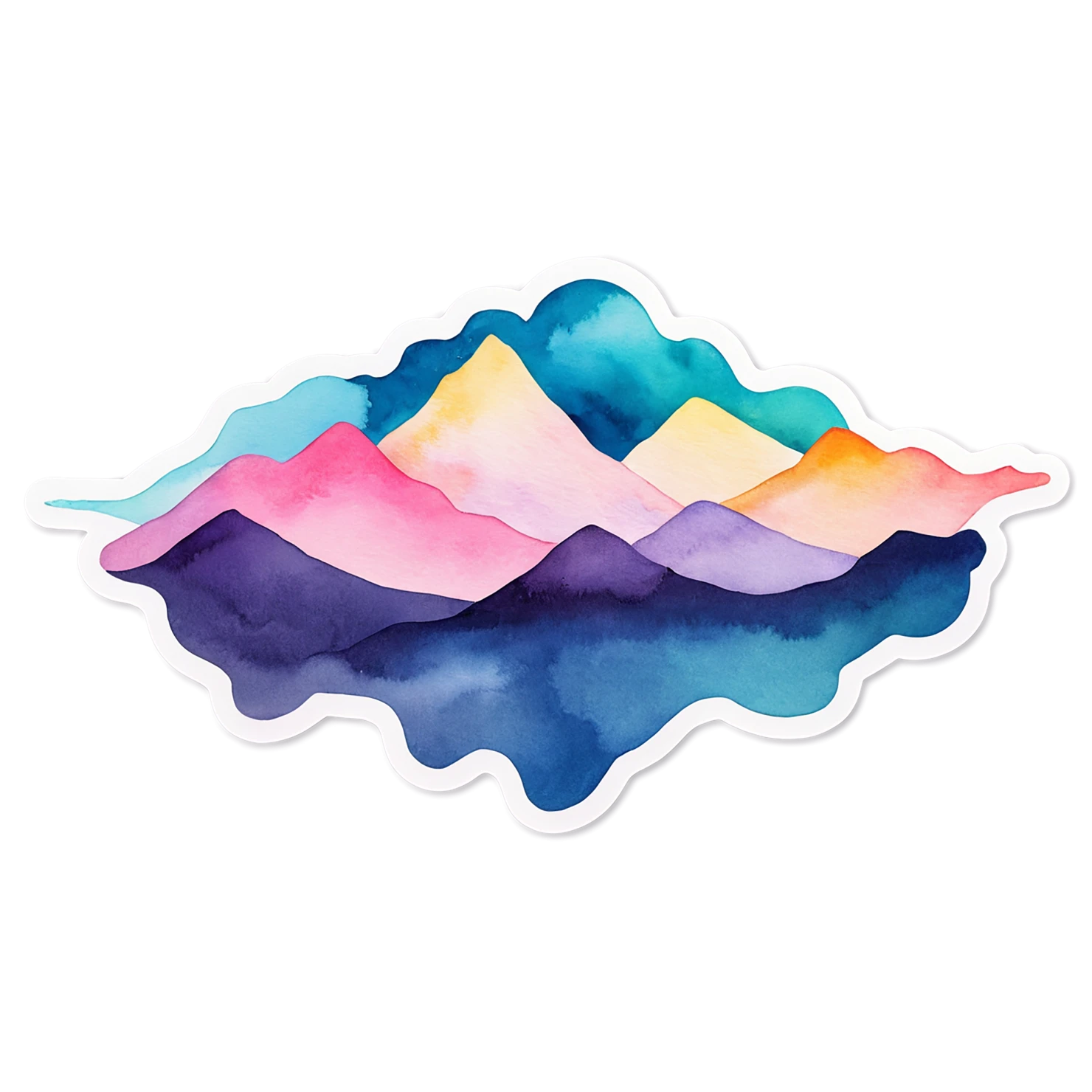 Mountain watercolor sticker isolated on transparent background #19832