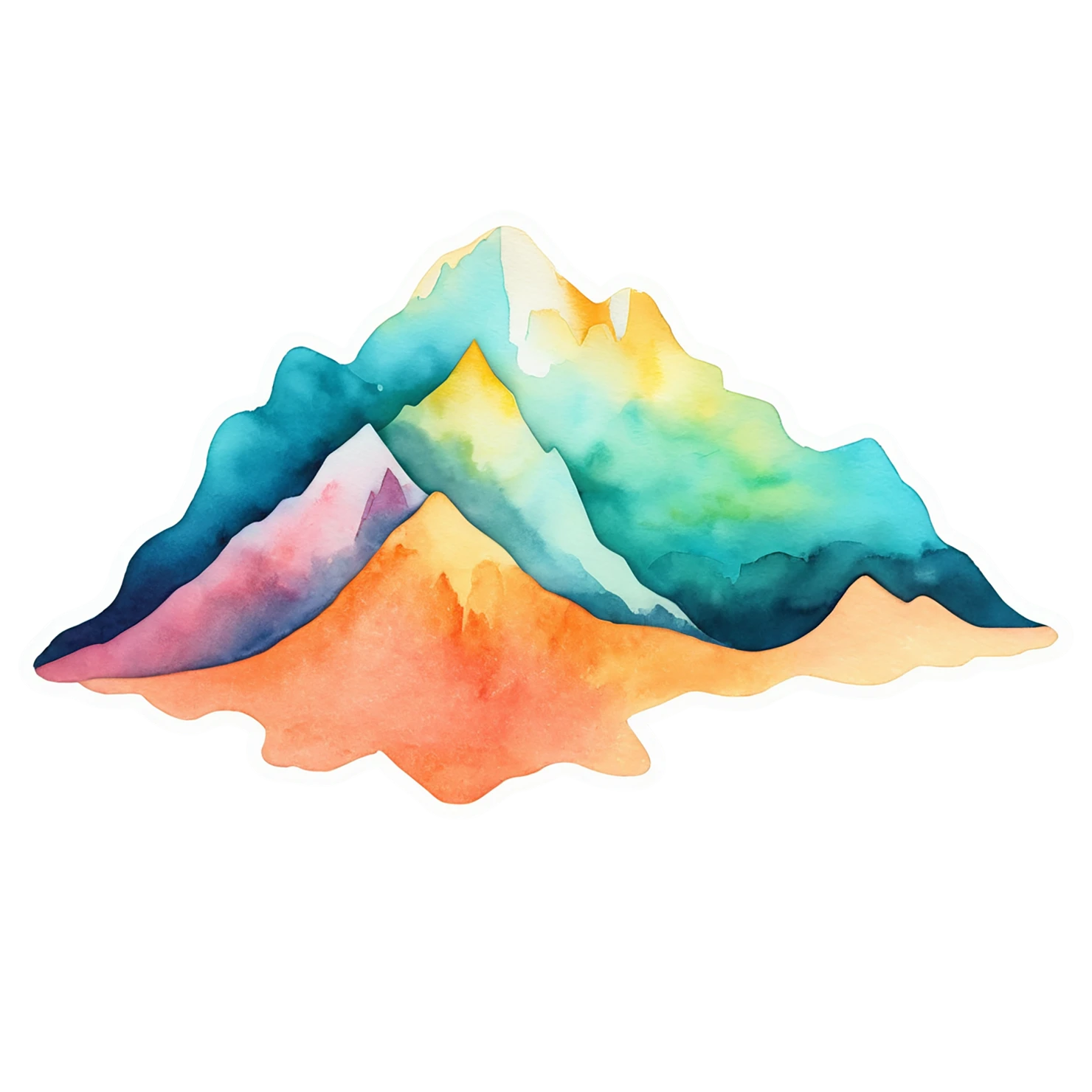 Mountain watercolor sticker isolated on transparent background #19849