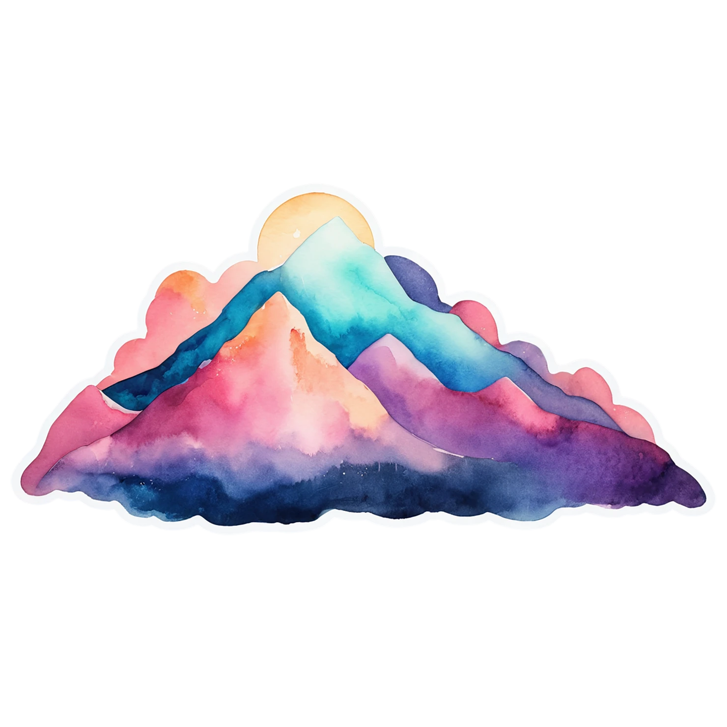 Mountain watercolor sticker isolated on transparent background #19850