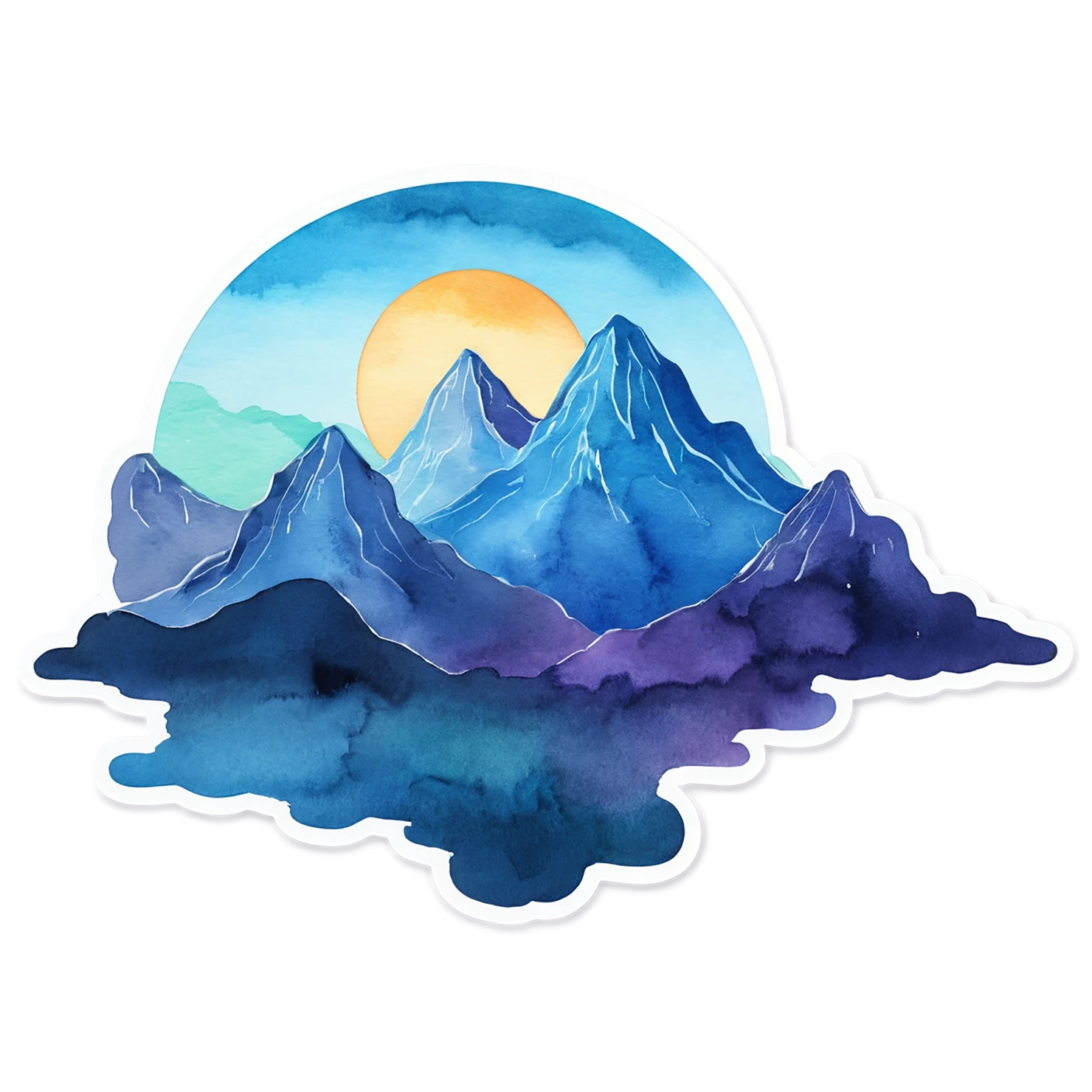Mountain watercolor sticker isolated on transparent background #19851