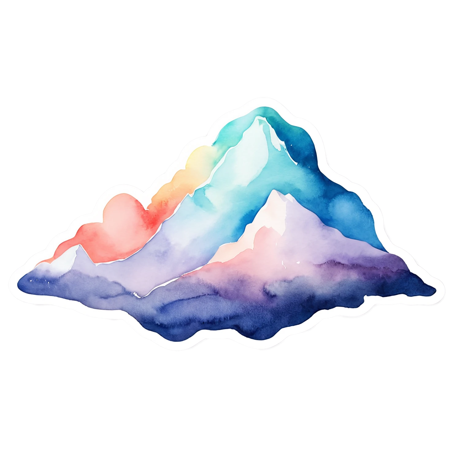 Mountain watercolor sticker isolated on transparent background #19852