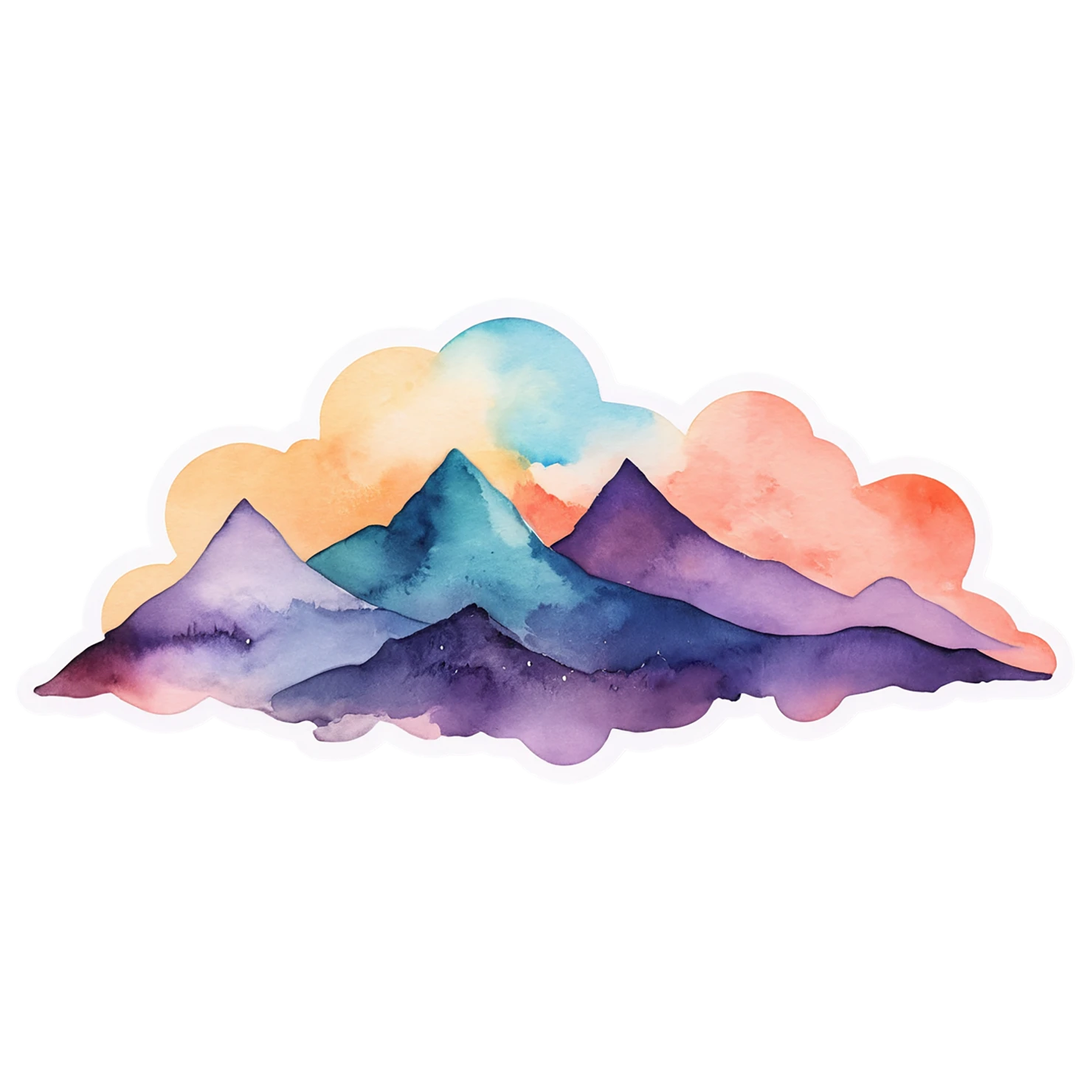 Mountain watercolor sticker isolated on transparent background #19856