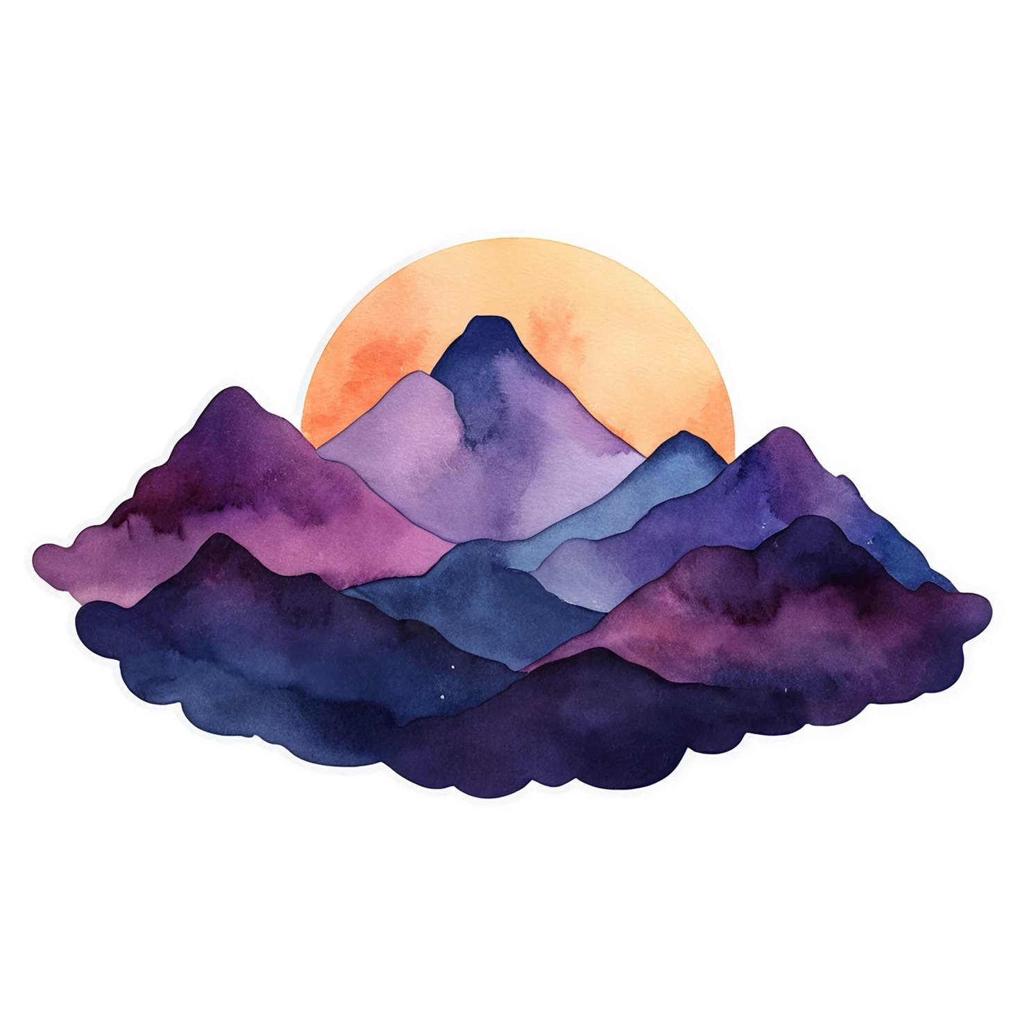 Mountain watercolor sticker isolated on transparent background #19867