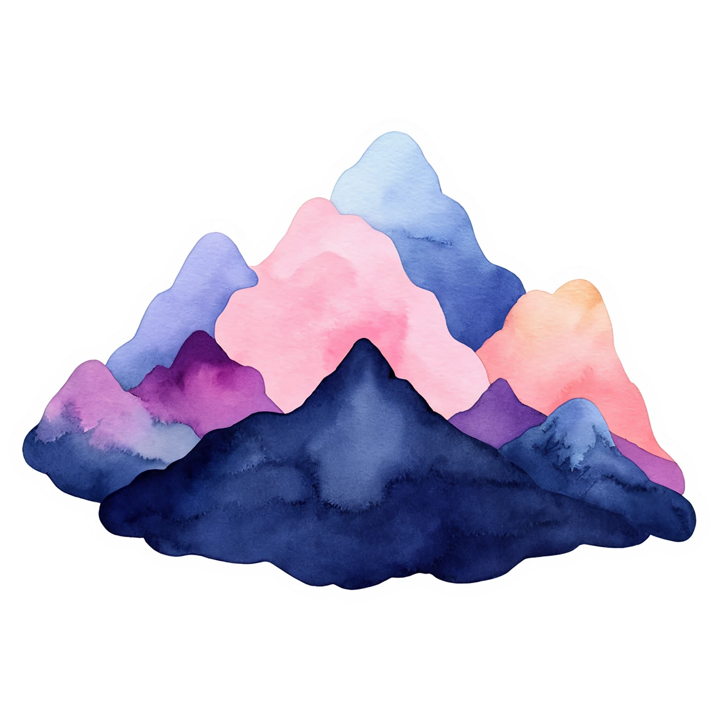 Mountain watercolor sticker isolated on transparent background #19877