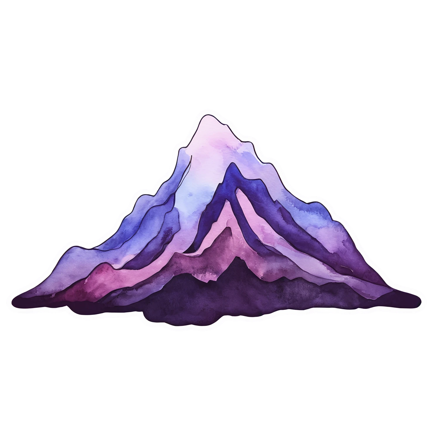 Mountain watercolor sticker isolated on transparent background #19879