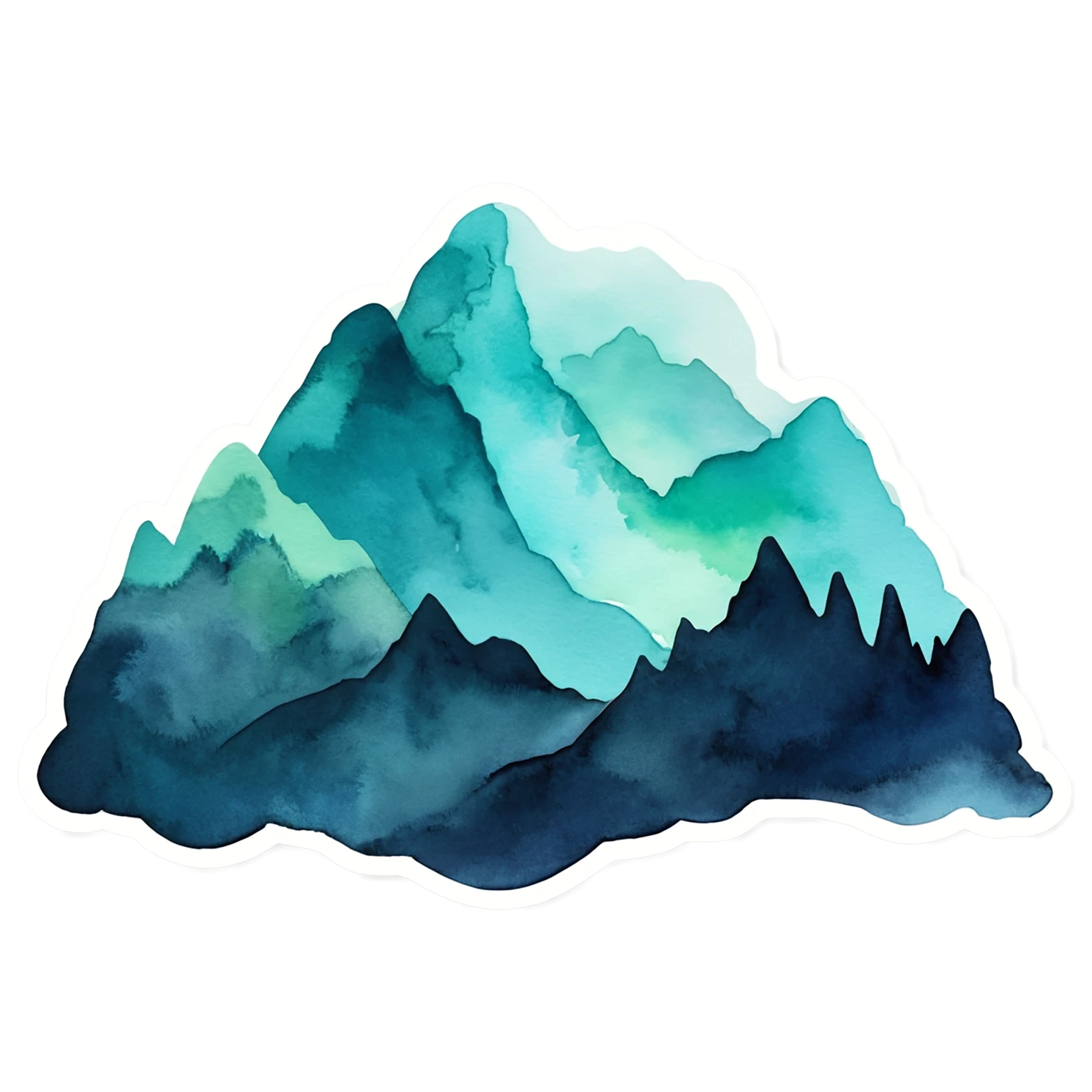 Mountain watercolor sticker isolated on transparent background #19880