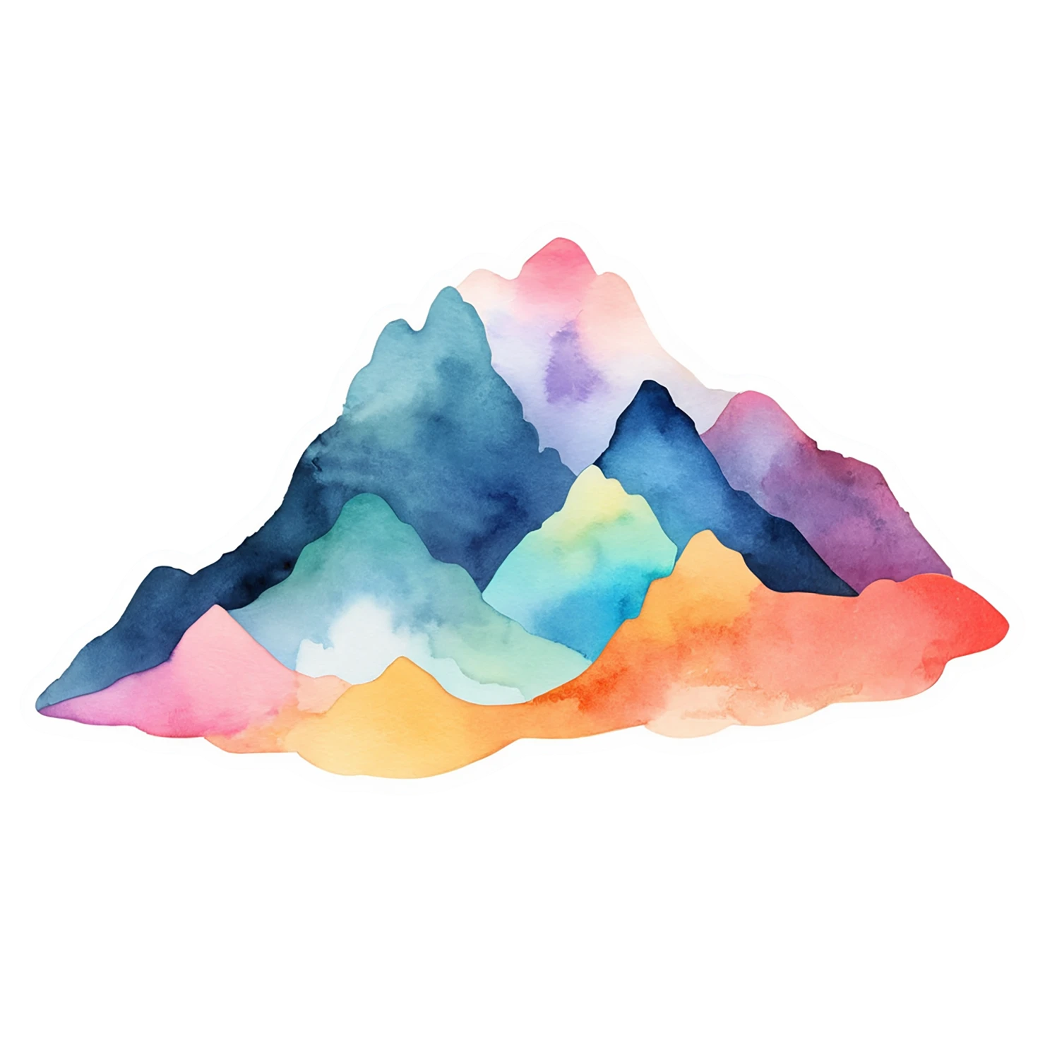 Mountain watercolor sticker isolated on transparent background #19881