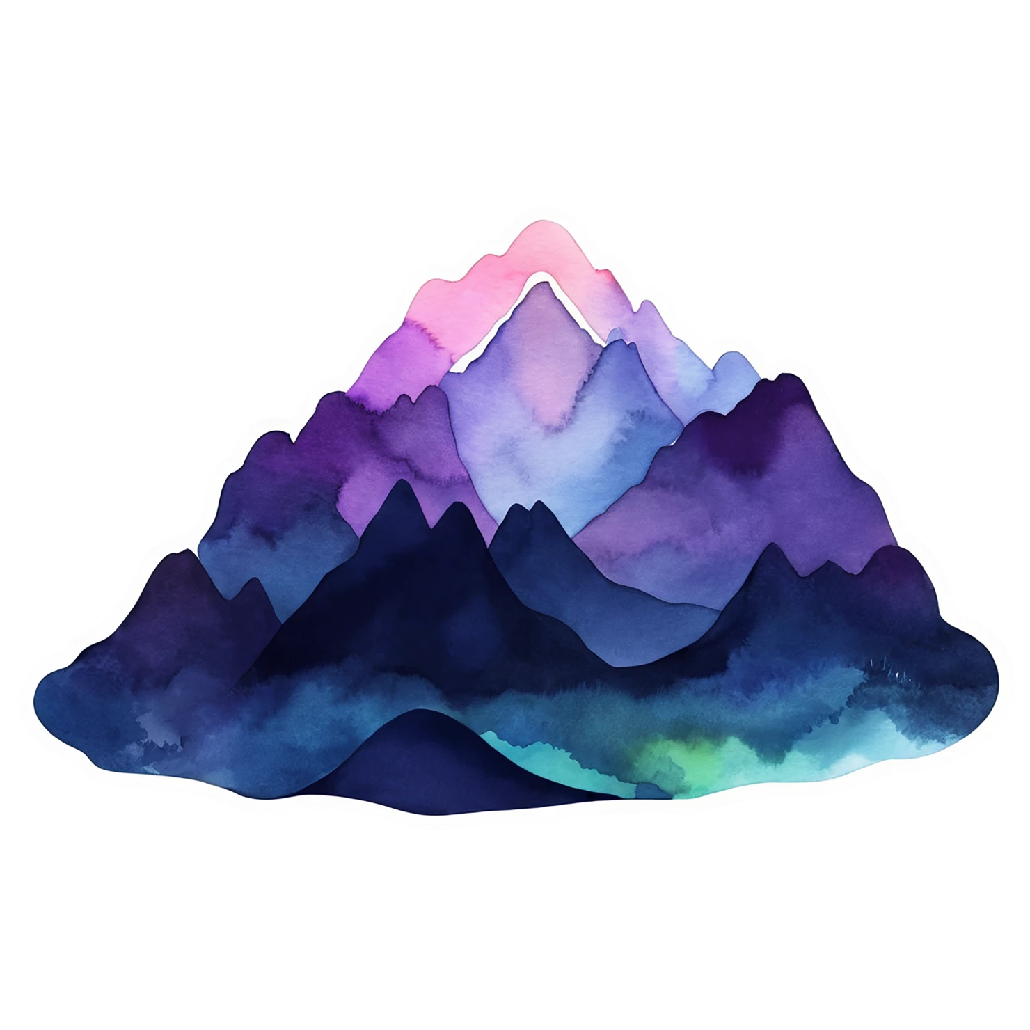 Mountain watercolor sticker isolated on transparent background #19888