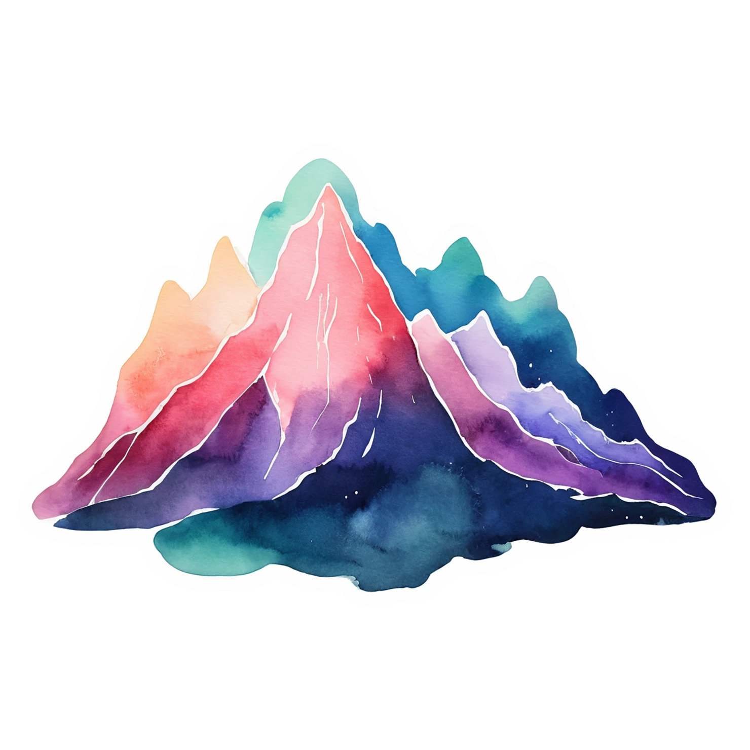 Mountain watercolor sticker isolated on transparent background #19889