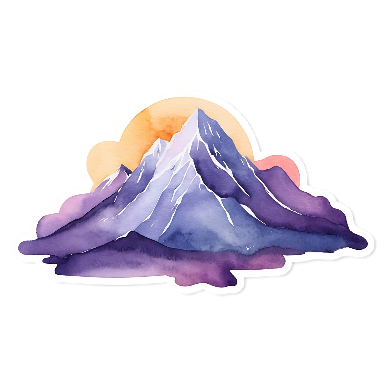 Mountain watercolor sticker isolated on transparent background #19911