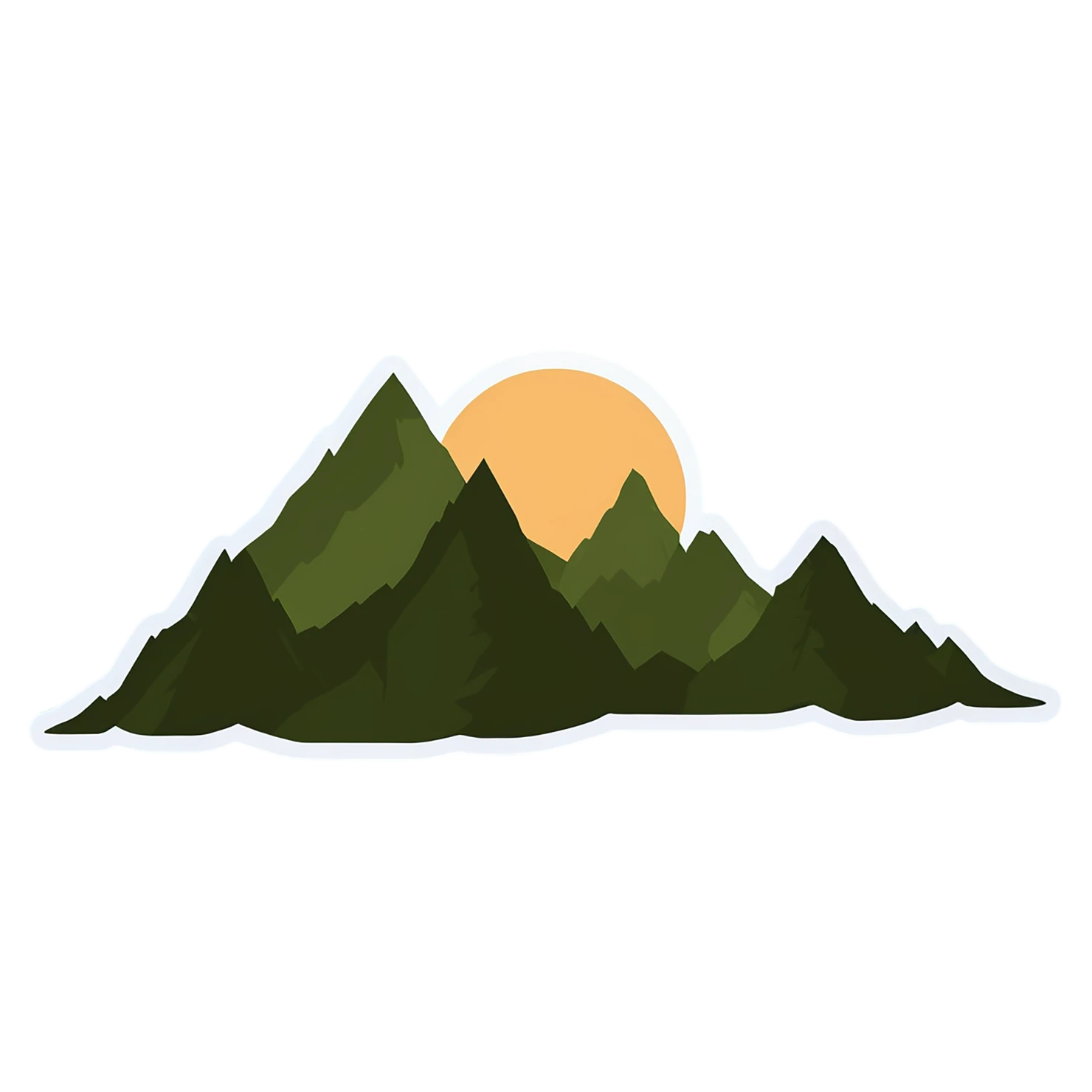 Mountain cute sticker isolated on transparent background #19917