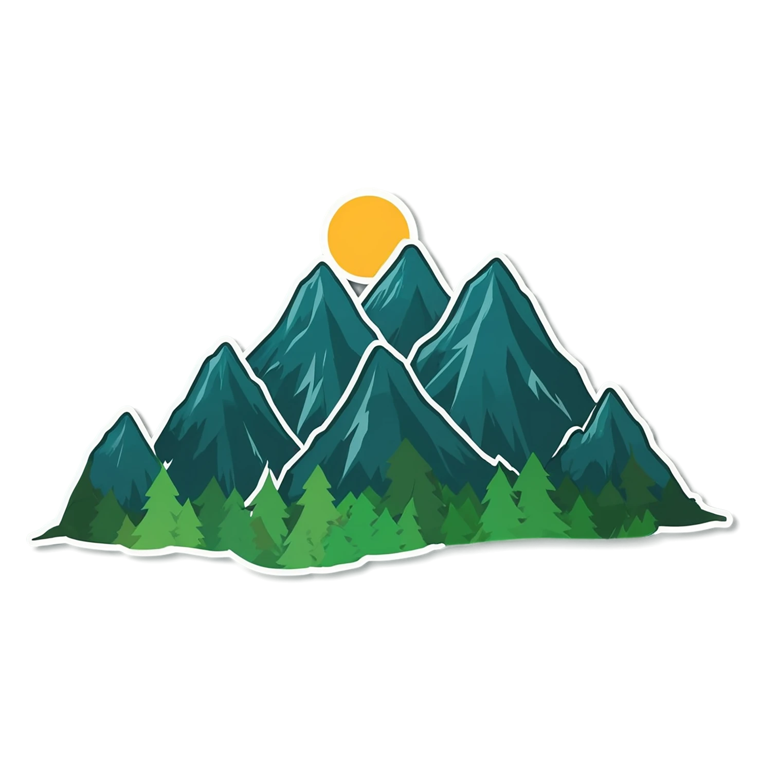 Mountain cute sticker isolated on transparent background #19919
