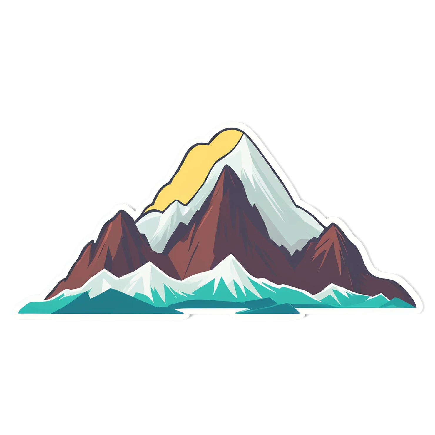 Mountain cute sticker isolated on transparent background #19924