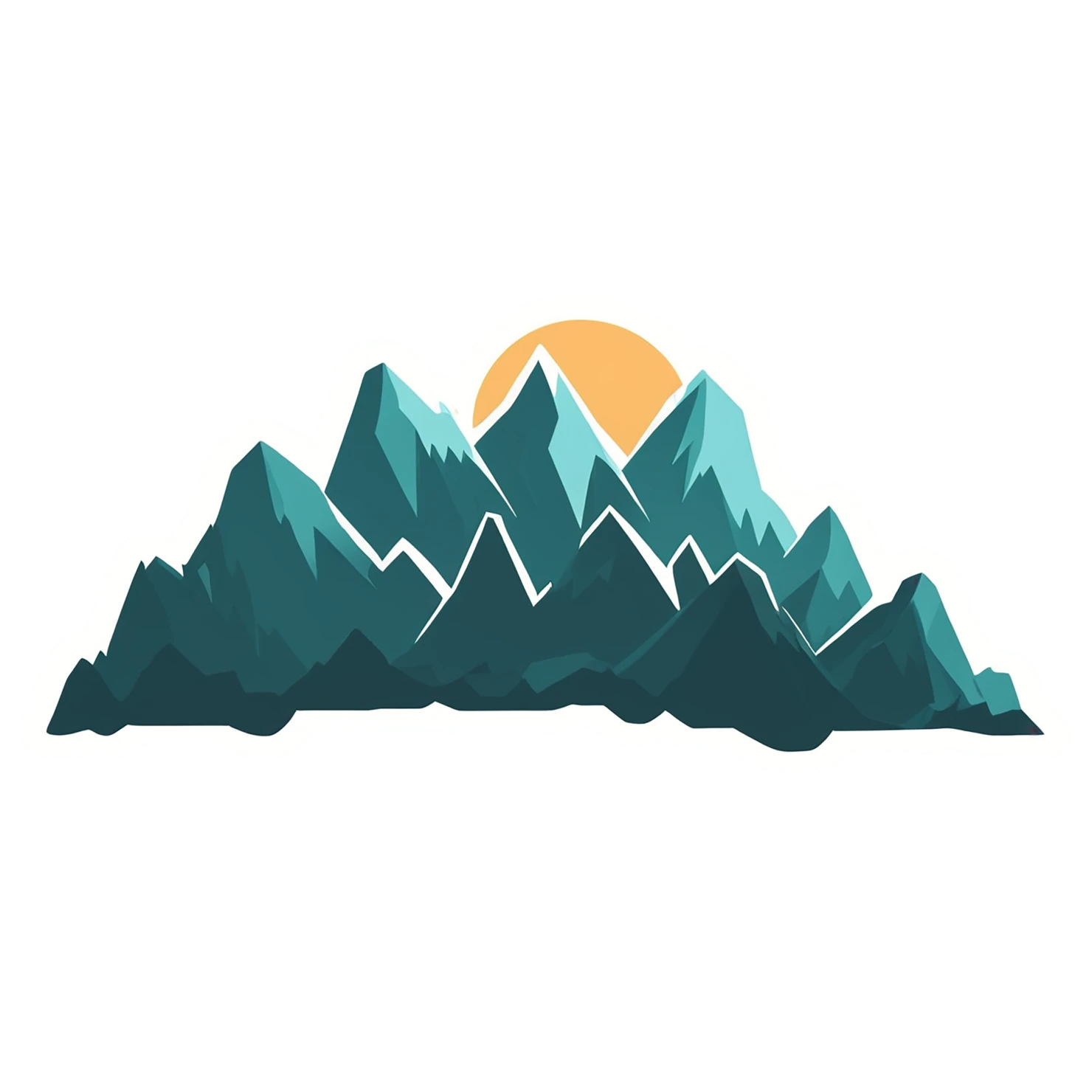 Mountain cute sticker isolated on transparent background #19935