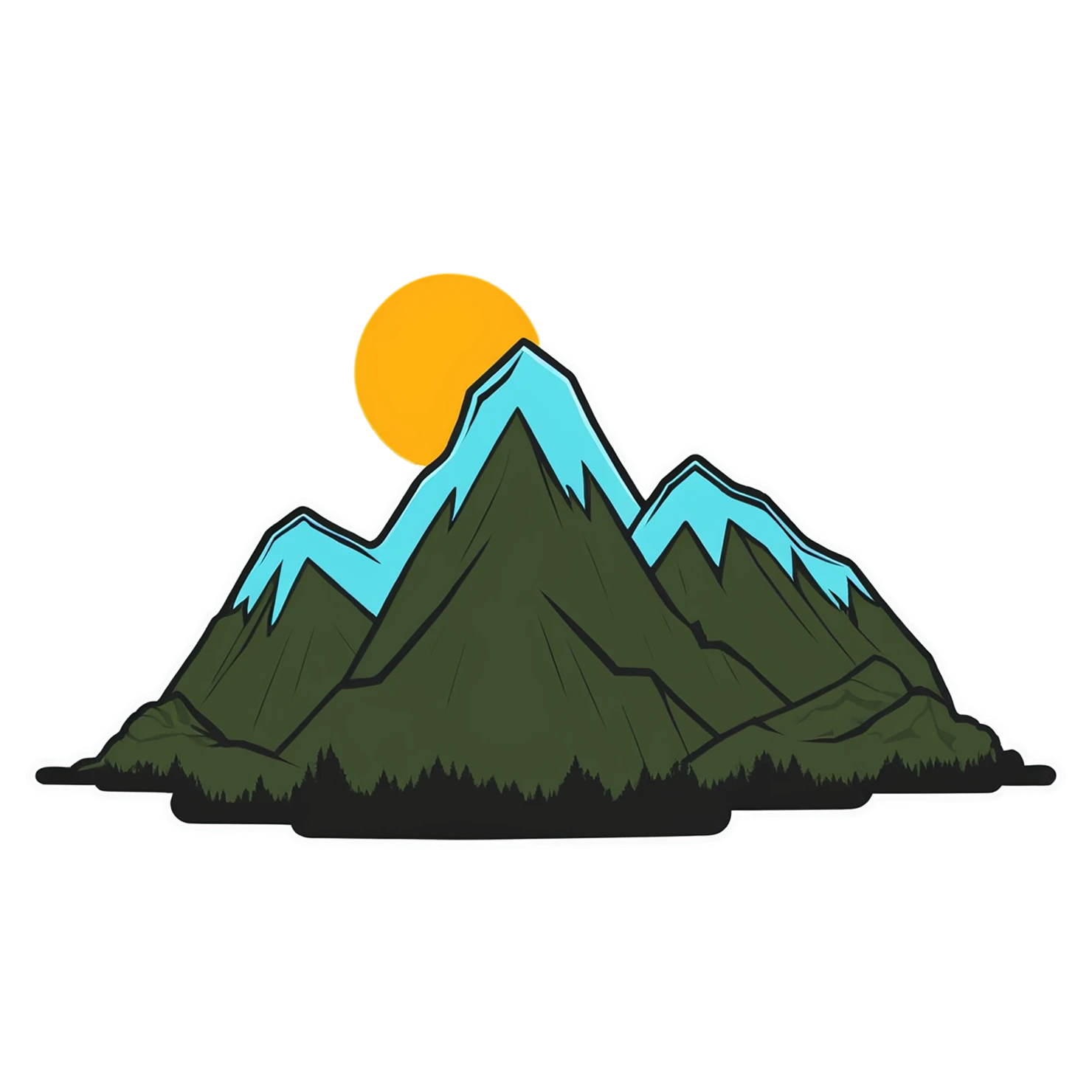 Mountain cute sticker isolated on transparent background #19936