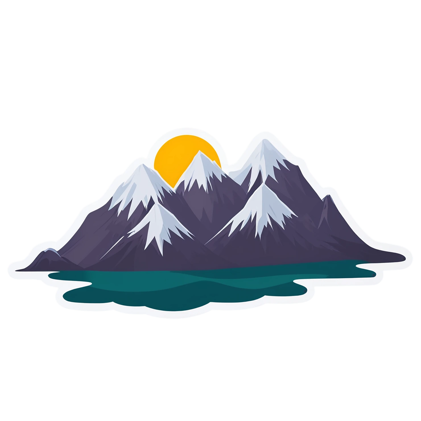 Mountain cute sticker isolated on transparent background #19940