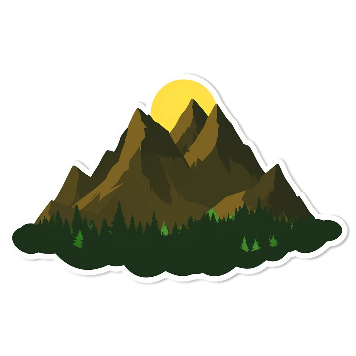 Mountain cute sticker isolated on transparent background #19941