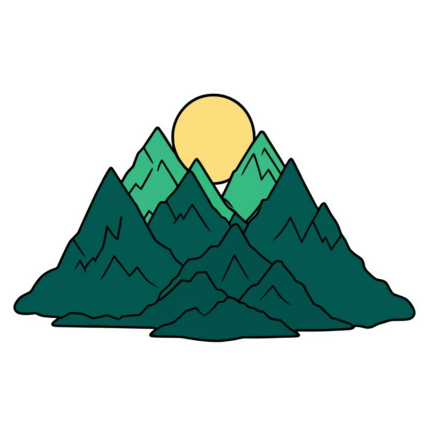 Mountain cute sticker isolated on transparent background #19944
