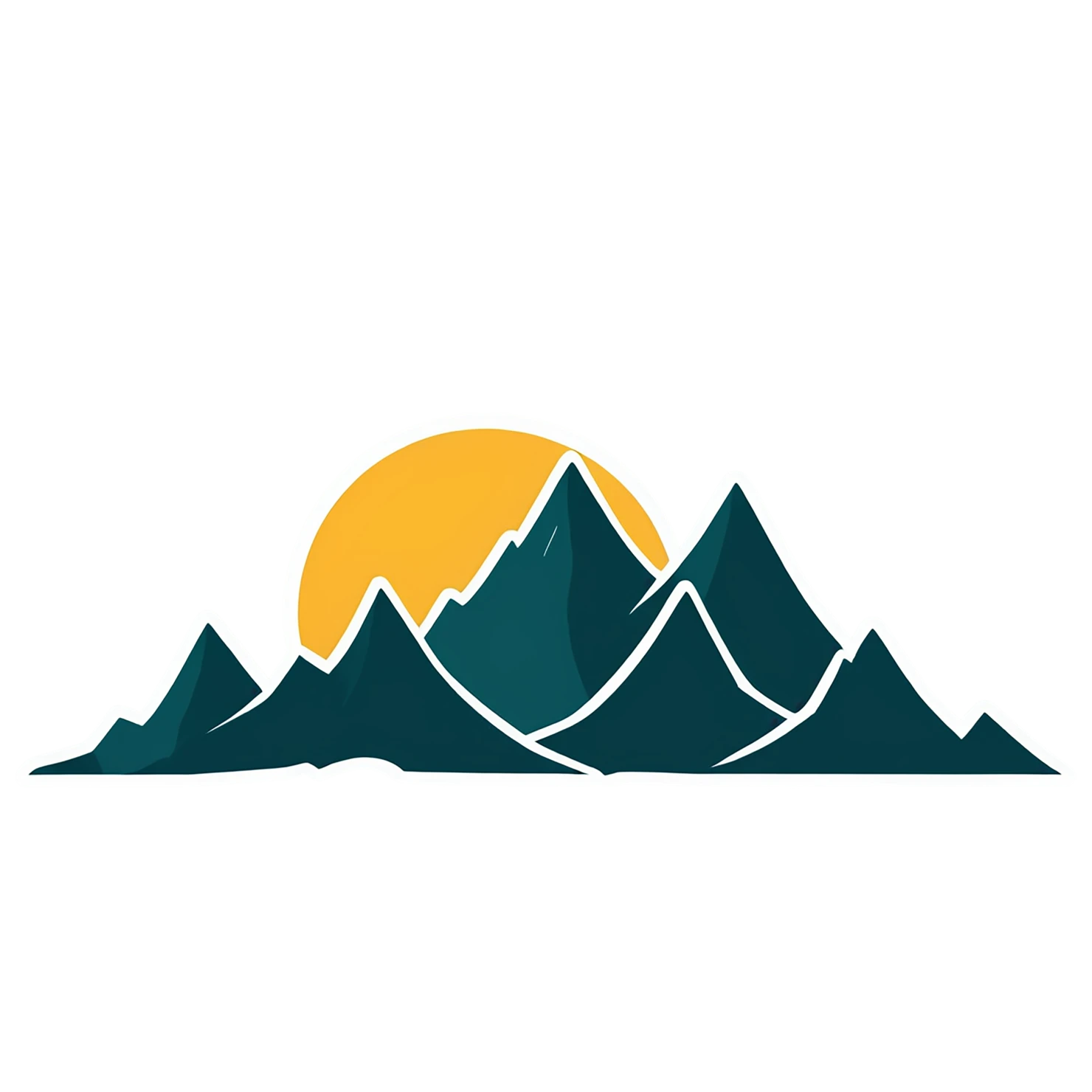 Mountain cute sticker isolated on transparent background #19945