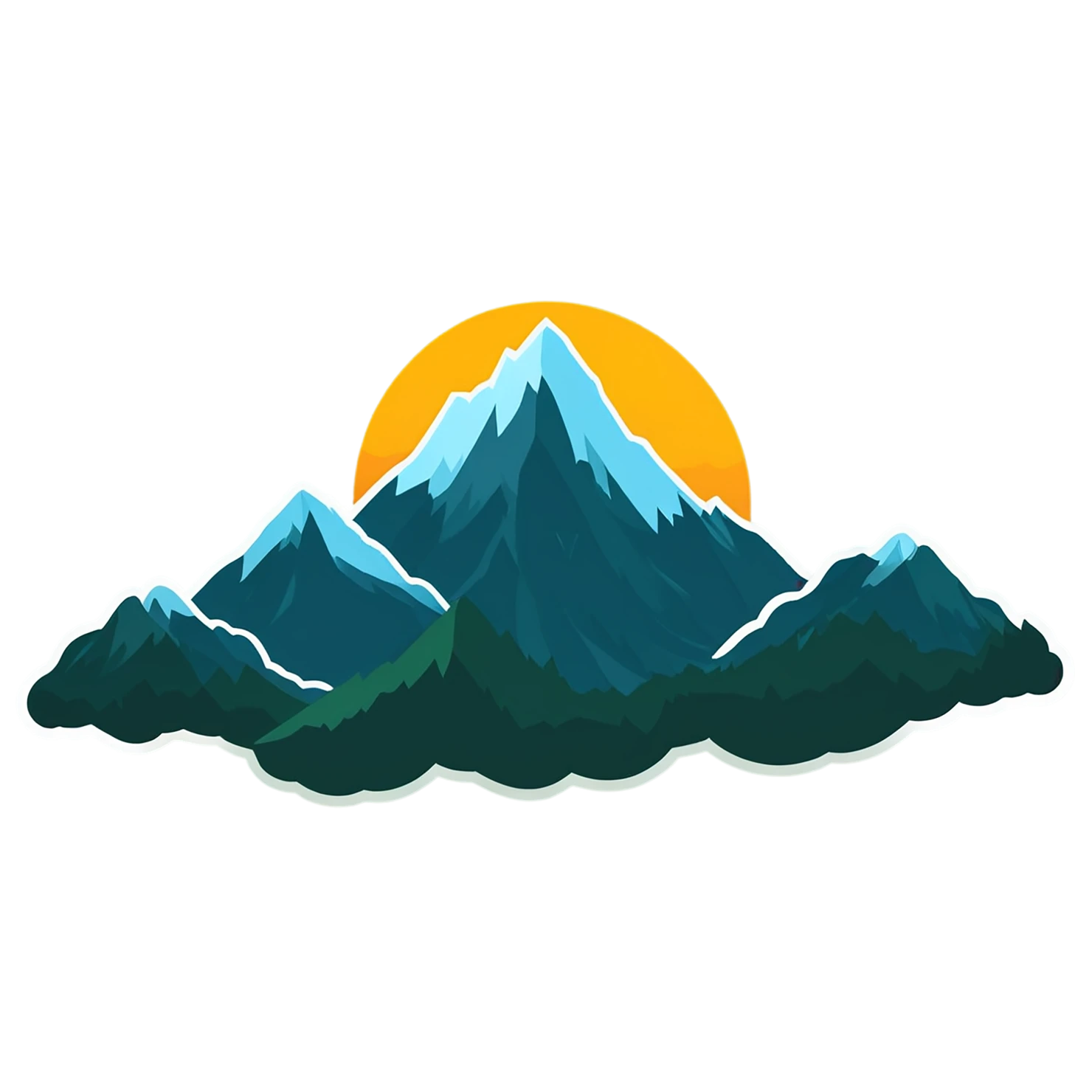 Mountain cute sticker isolated on transparent background #19946
