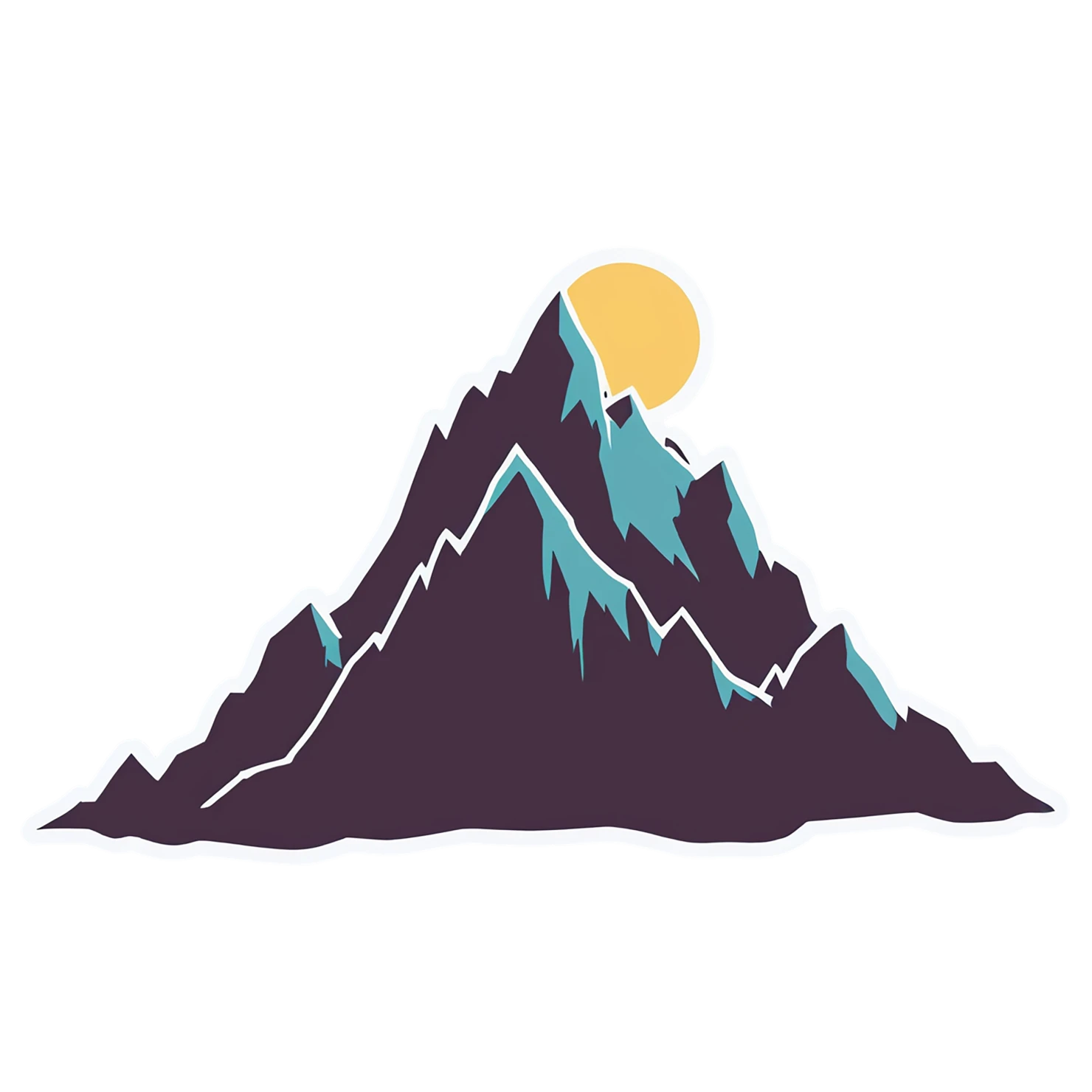 Mountain cute sticker isolated on transparent background #19949