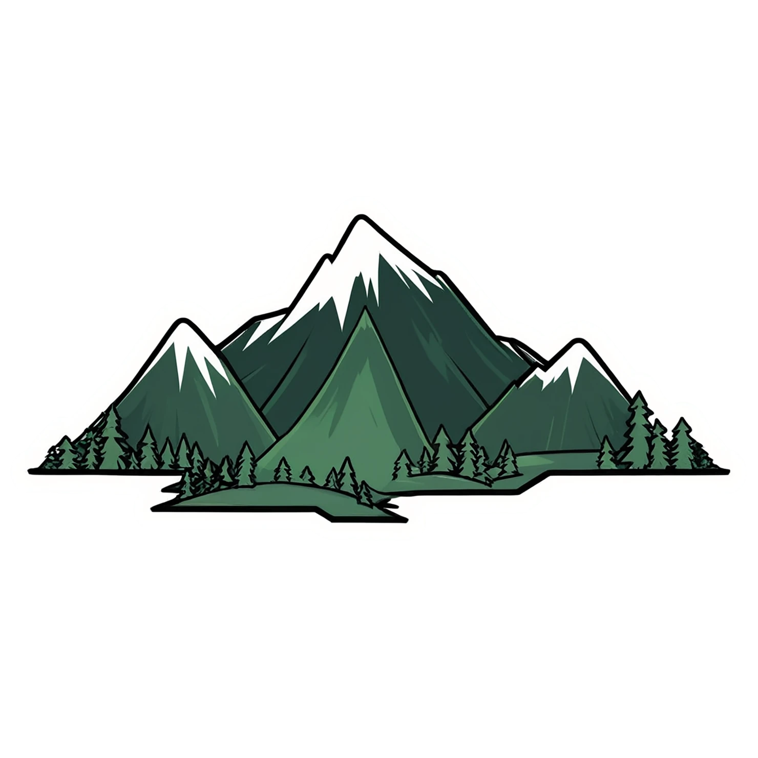 Mountain cute sticker isolated on transparent background #19956