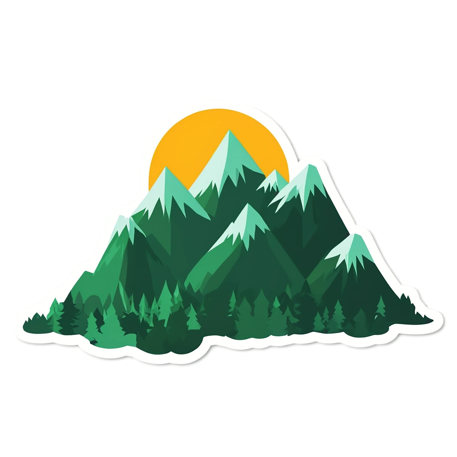 Mountain cute sticker isolated on transparent background #19957